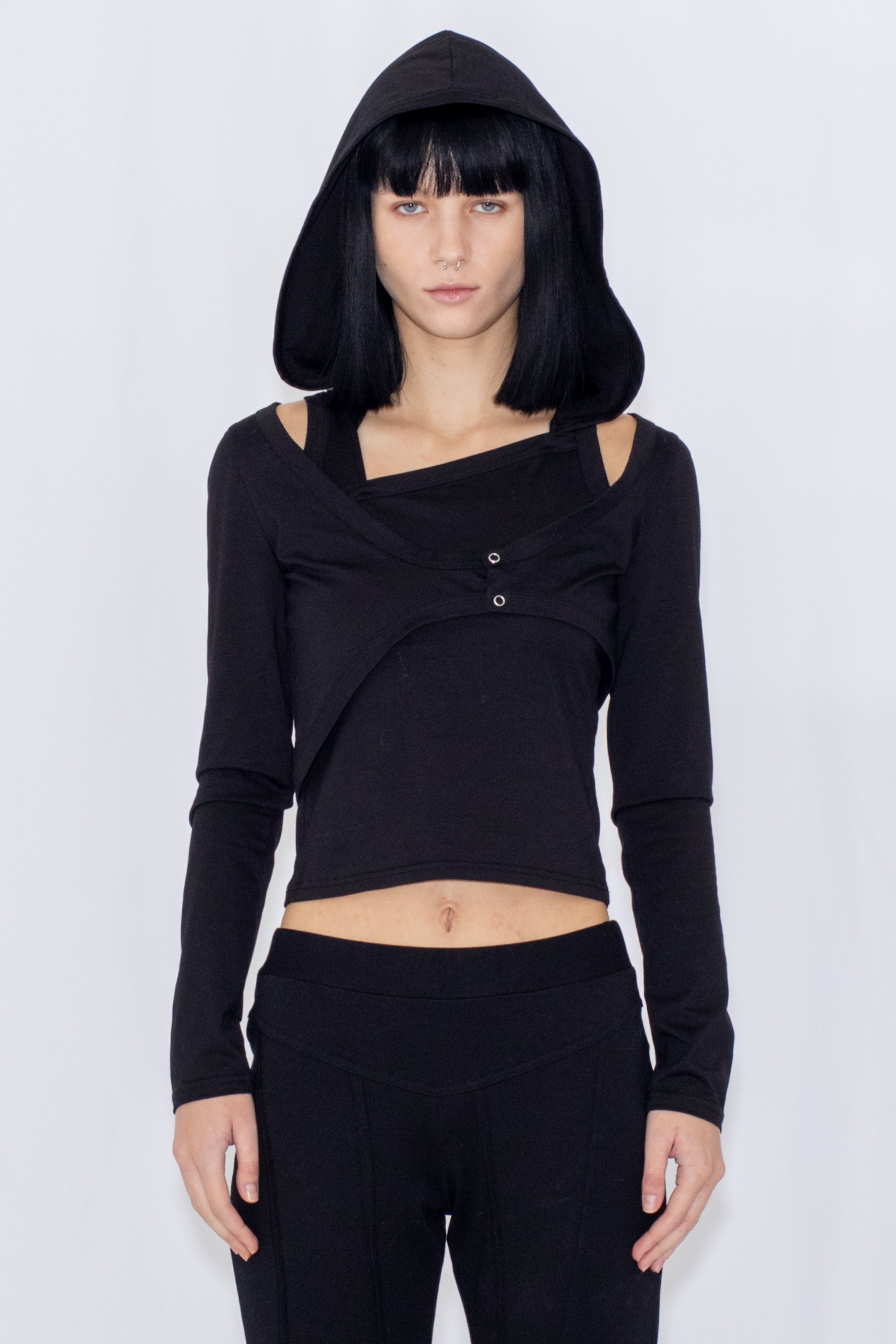 2WAY LAYERED TOP / BLACK