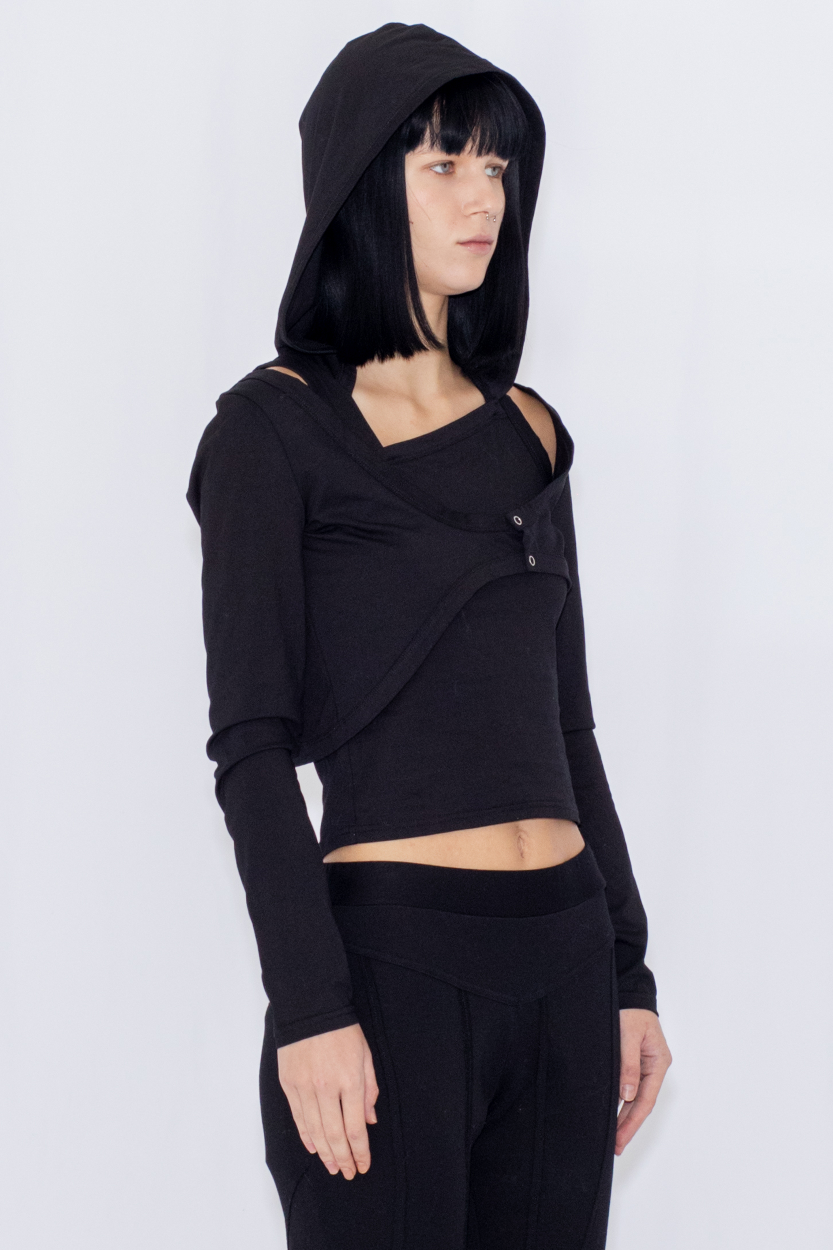 2WAY LAYERED TOP / BLACK