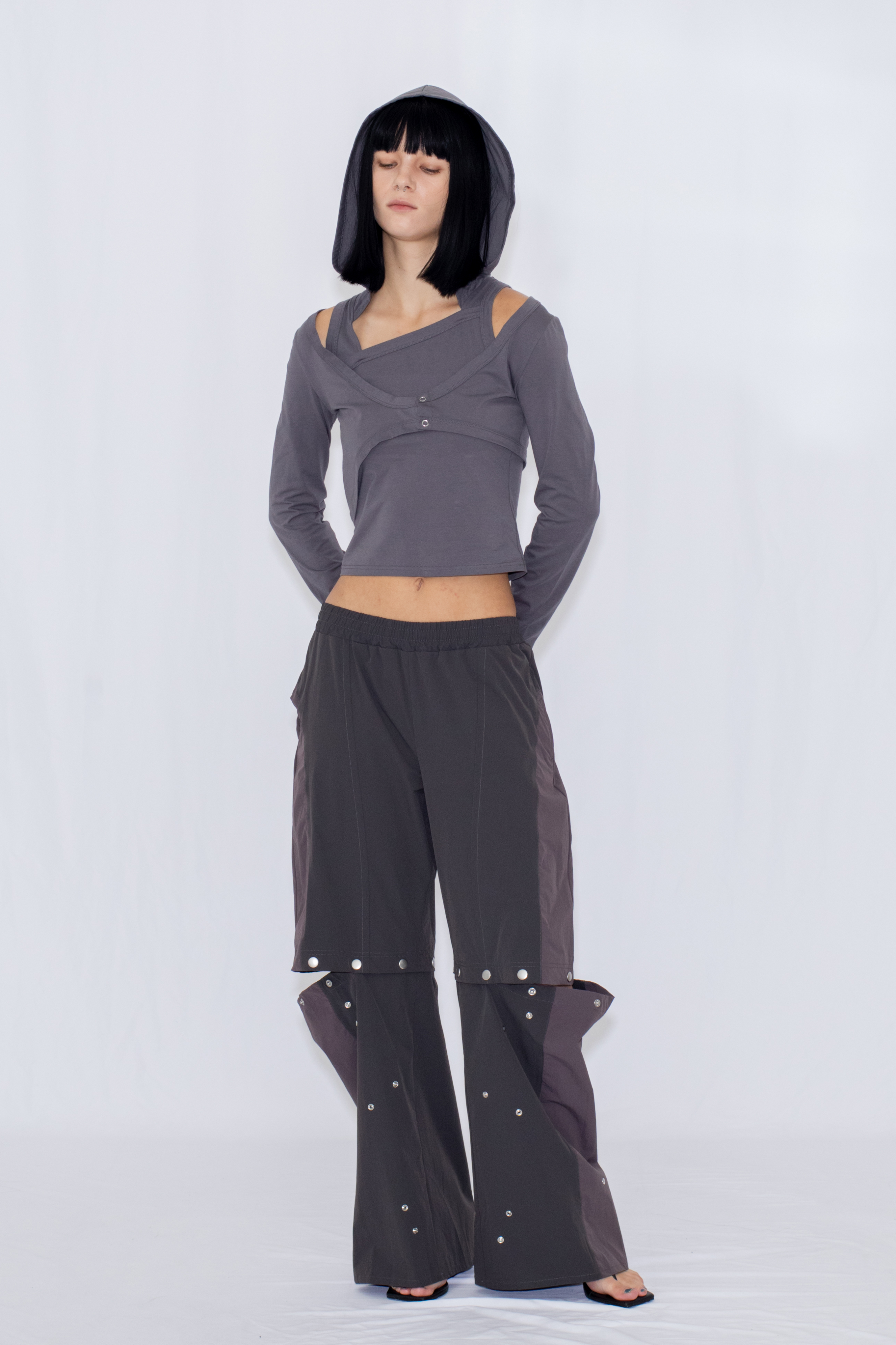 2WAY LAYERED TOP / GRAY