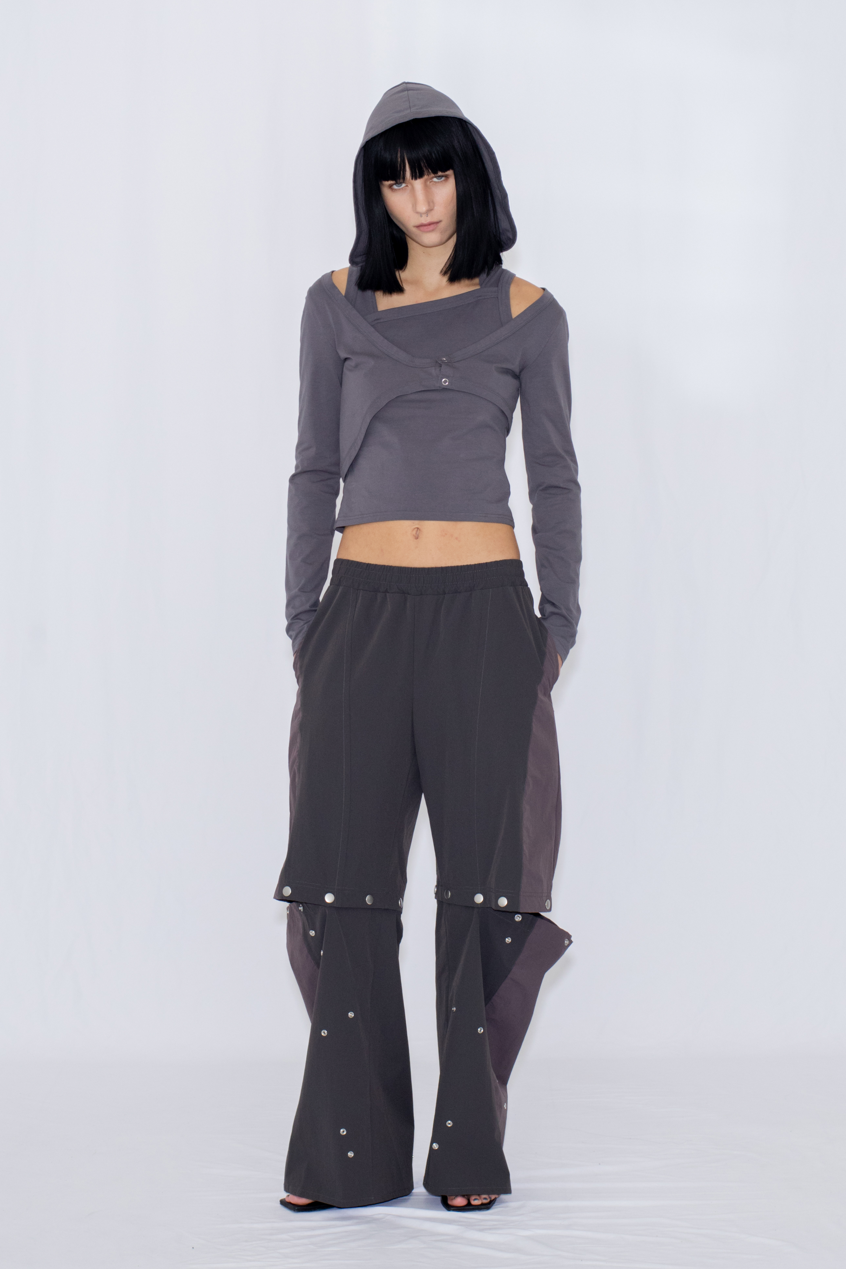 2WAY LAYERED TOP / GRAY