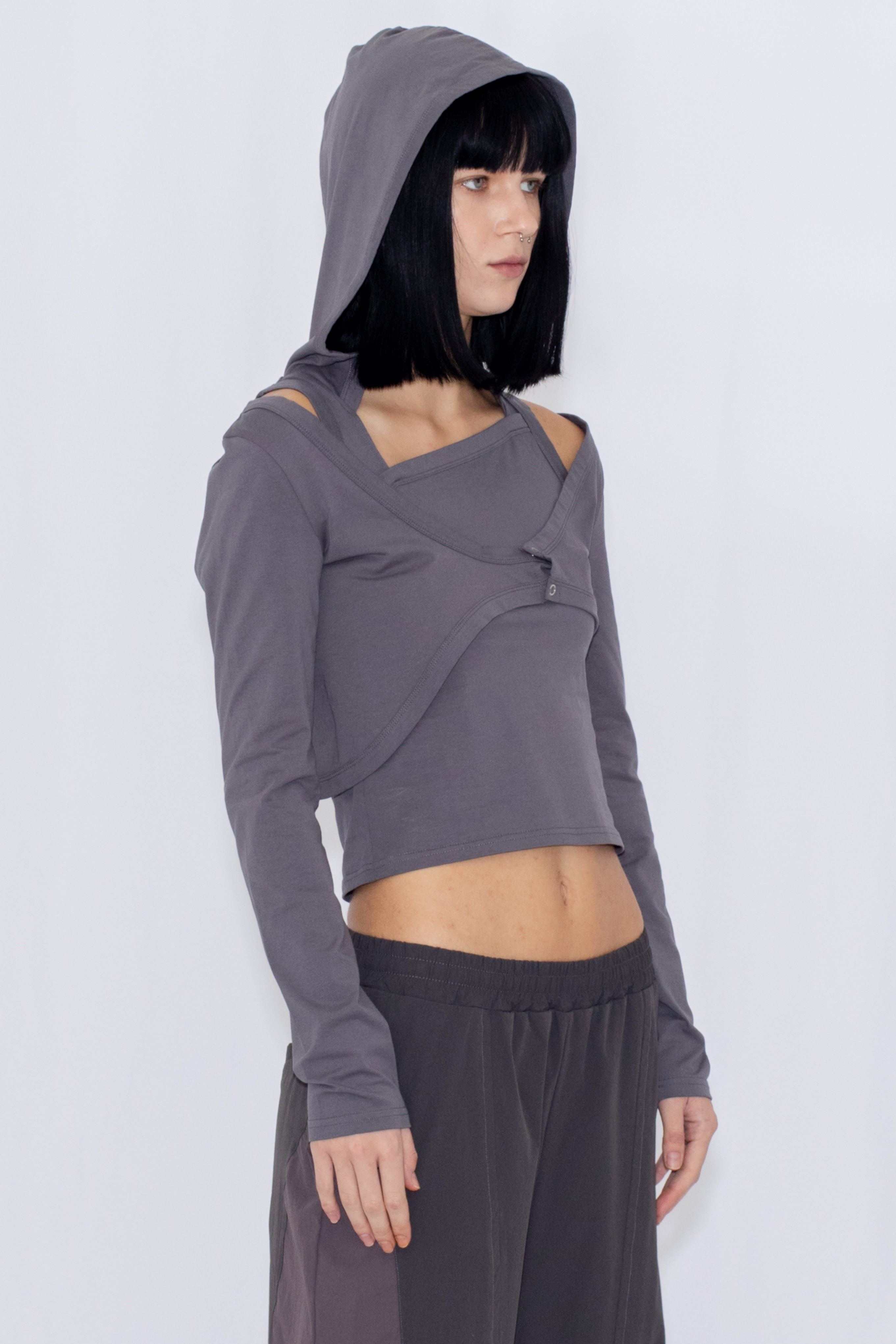 2WAY LAYERED TOP / GRAY