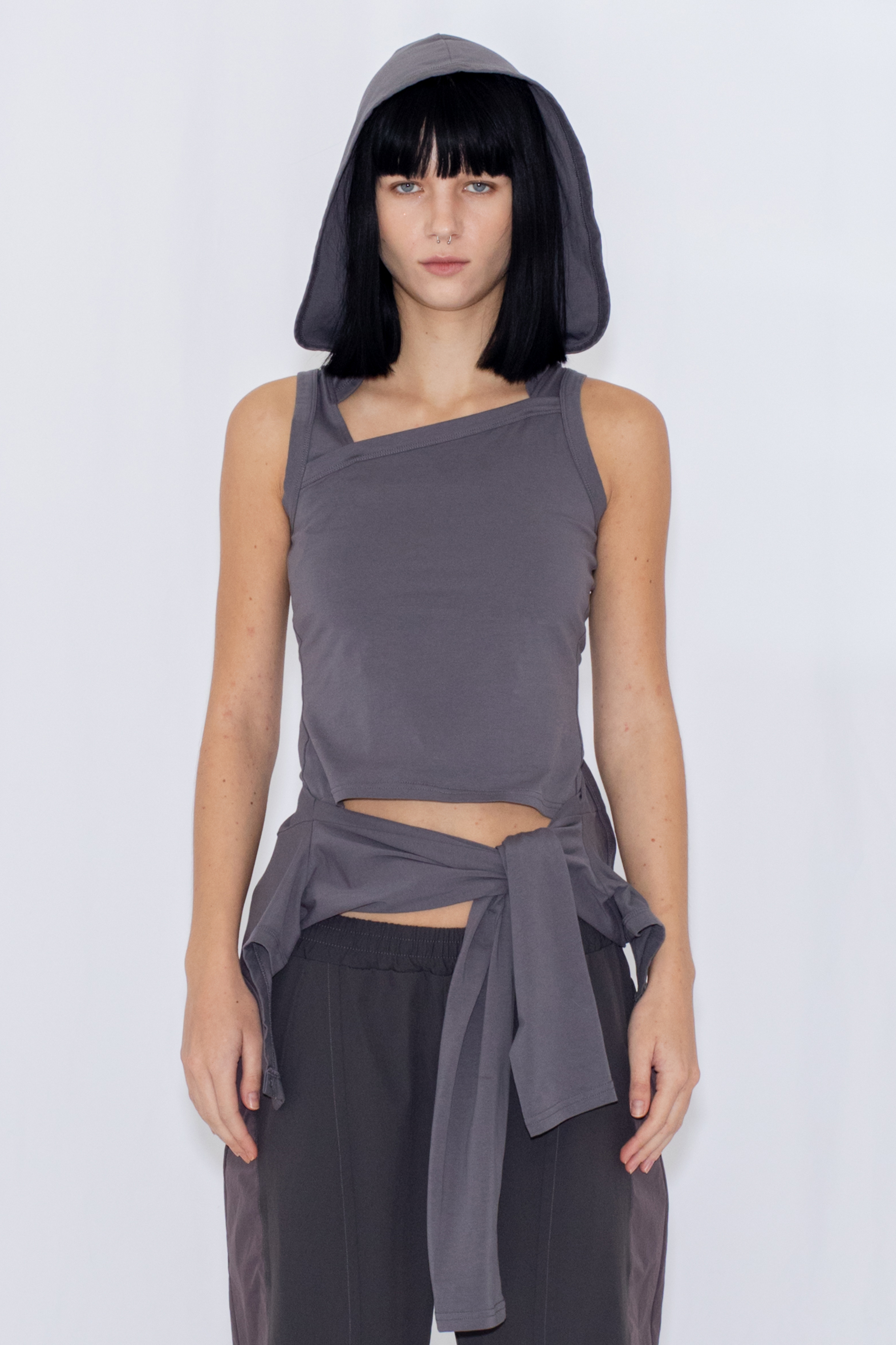 2WAY LAYERED TOP / GRAY