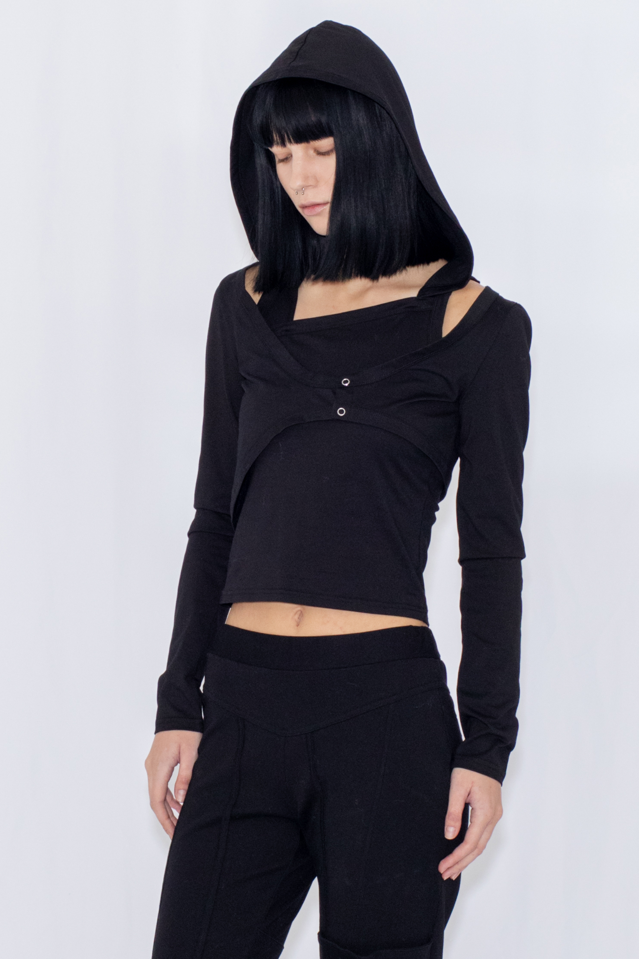 2WAY LAYERED TOP / BLACK