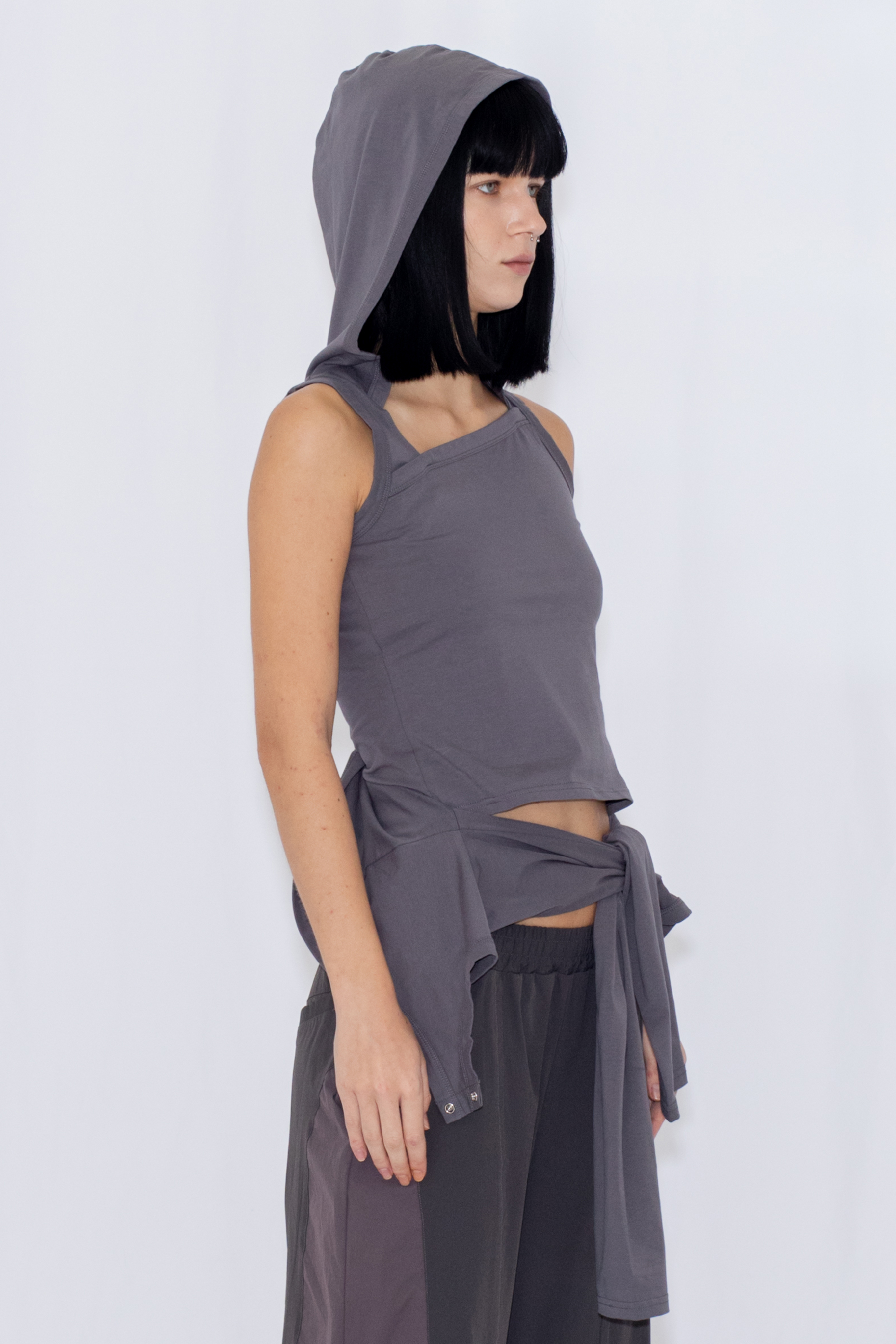 2WAY LAYERED TOP / GRAY