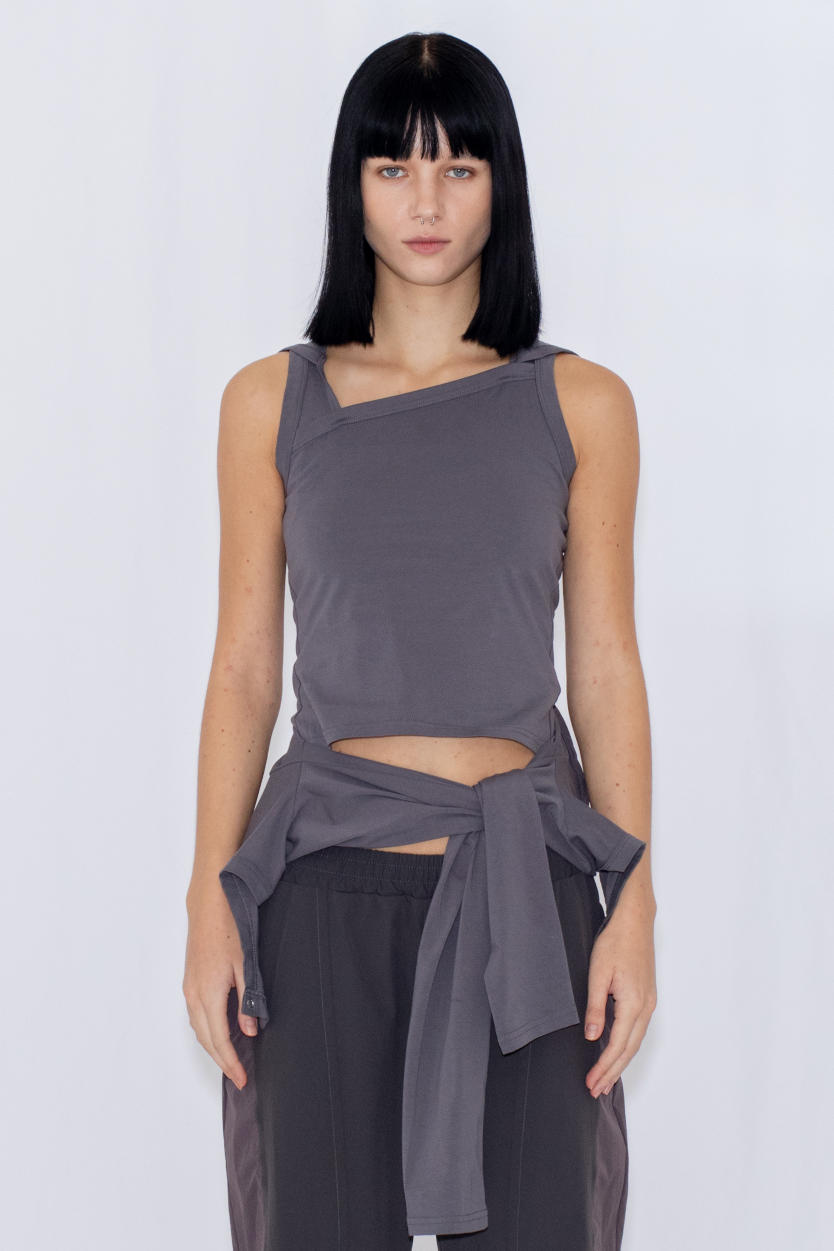 2WAY LAYERED TOP / GRAY