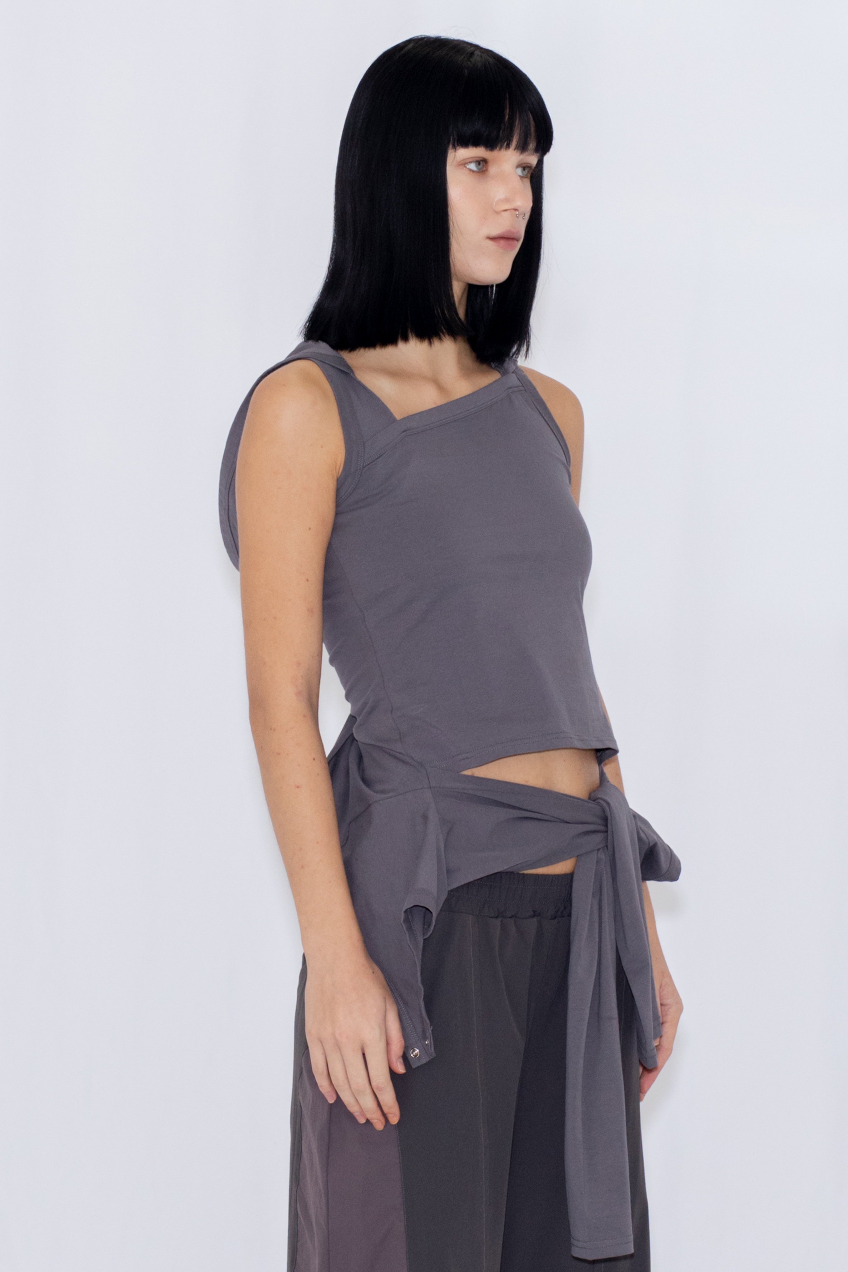 2WAY LAYERED TOP / GRAY
