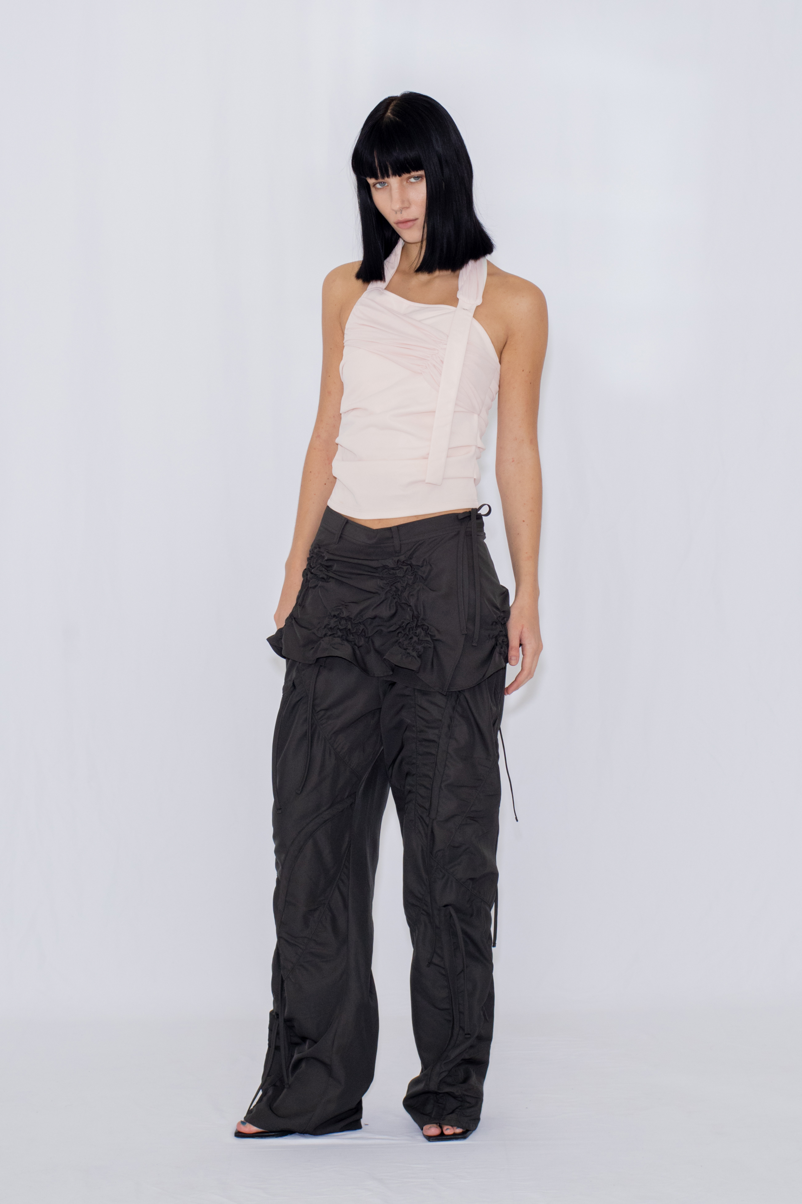 SHEER HALTERNECK TOP / PINK