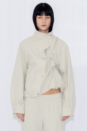 DRAWSTRING TRACK JACKET / IVORY