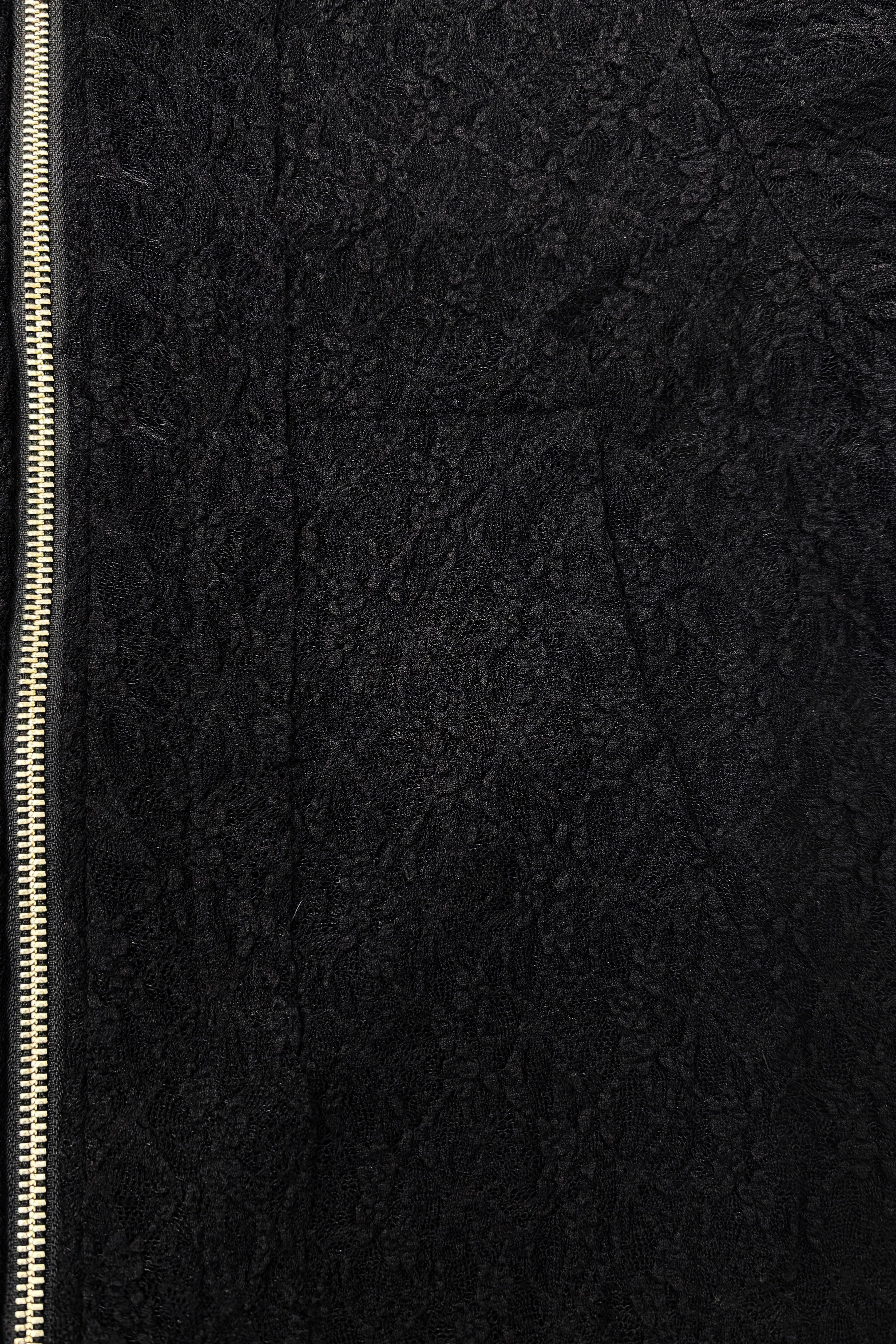 LACE DOUBLE ZIP HOODIE / BLACK