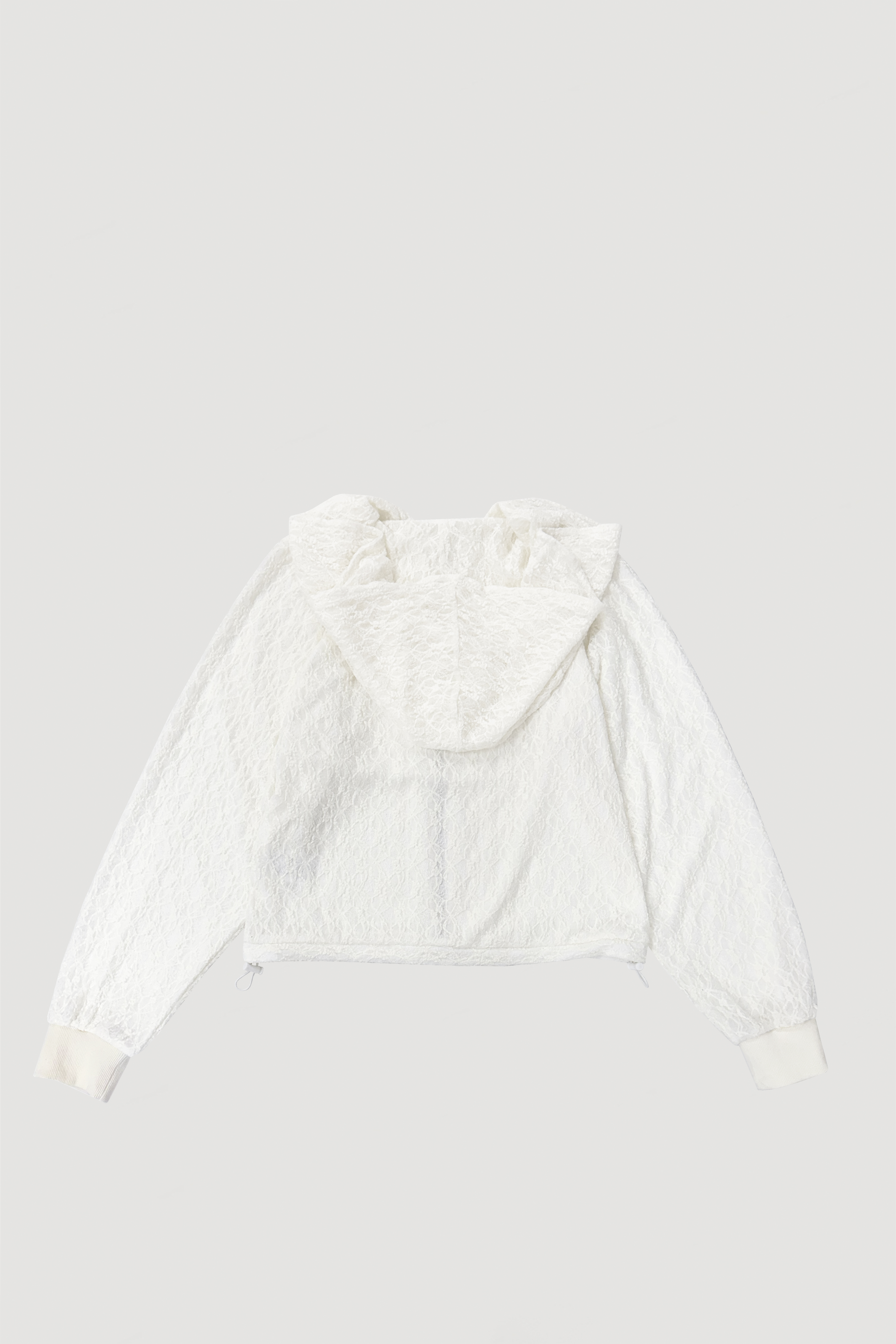 LACE DOUBLE ZIP HOODIE / IVORY