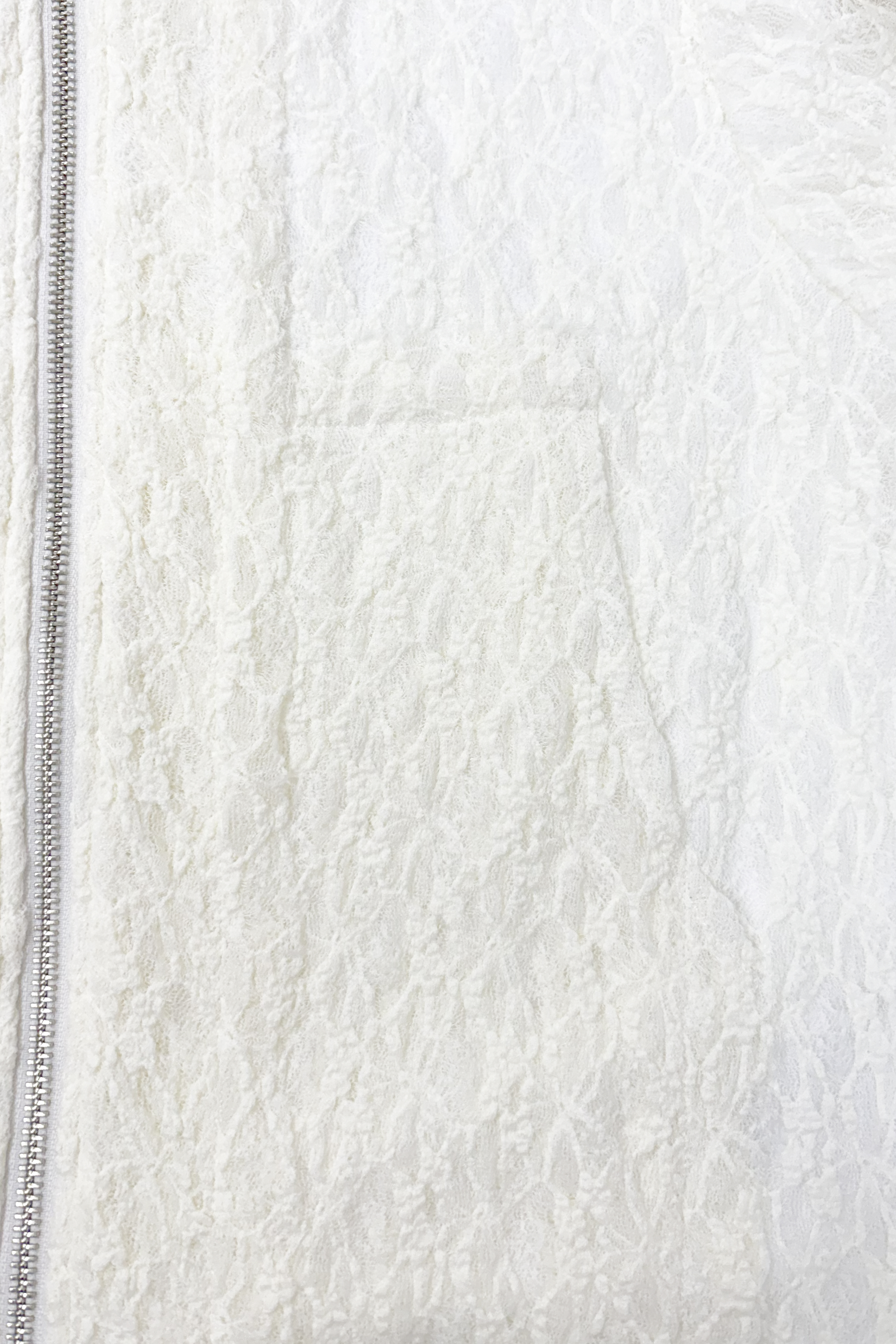 LACE DOUBLE ZIP HOODIE / IVORY