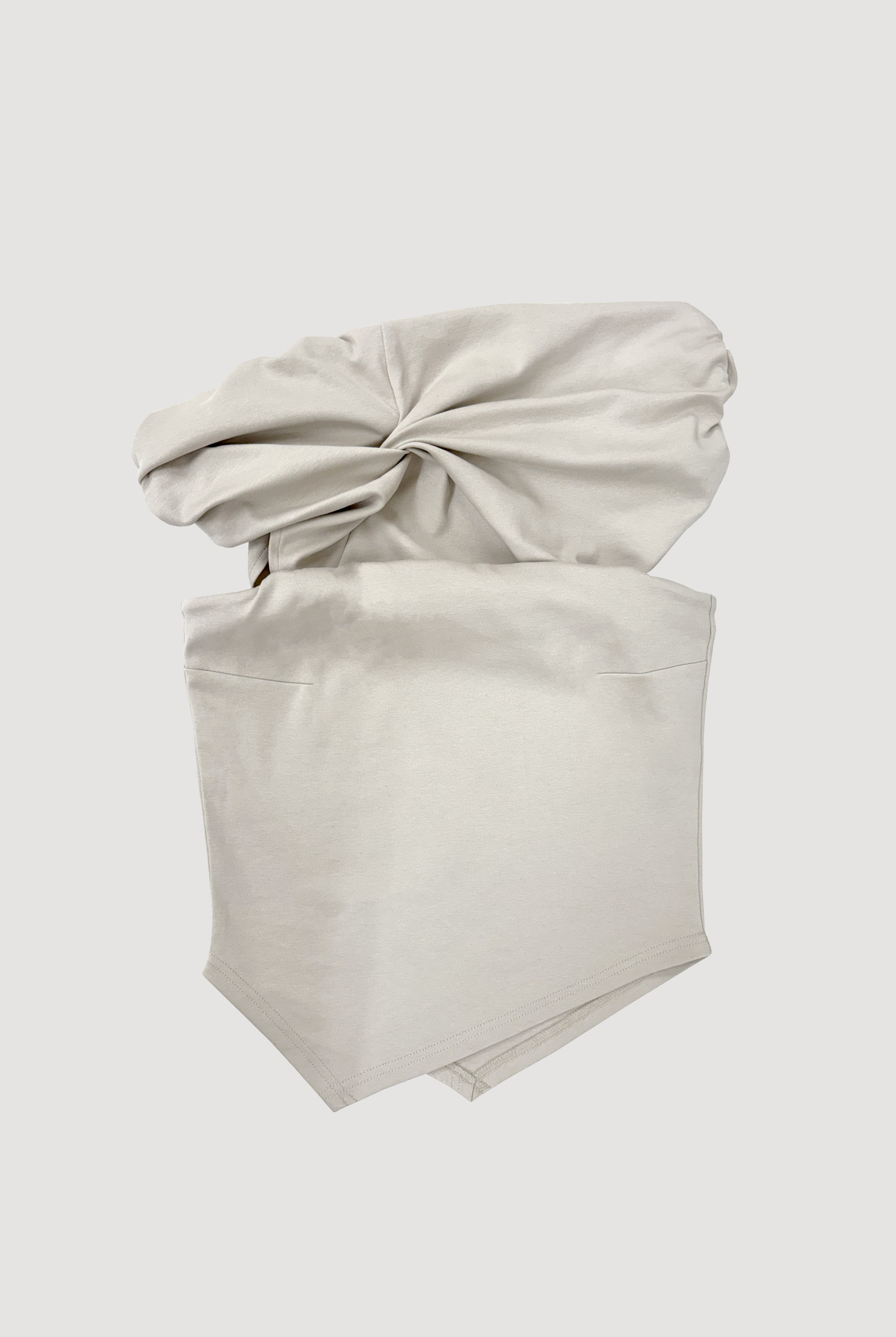 ASYMMETRIC DRAPE TOP / GRAY