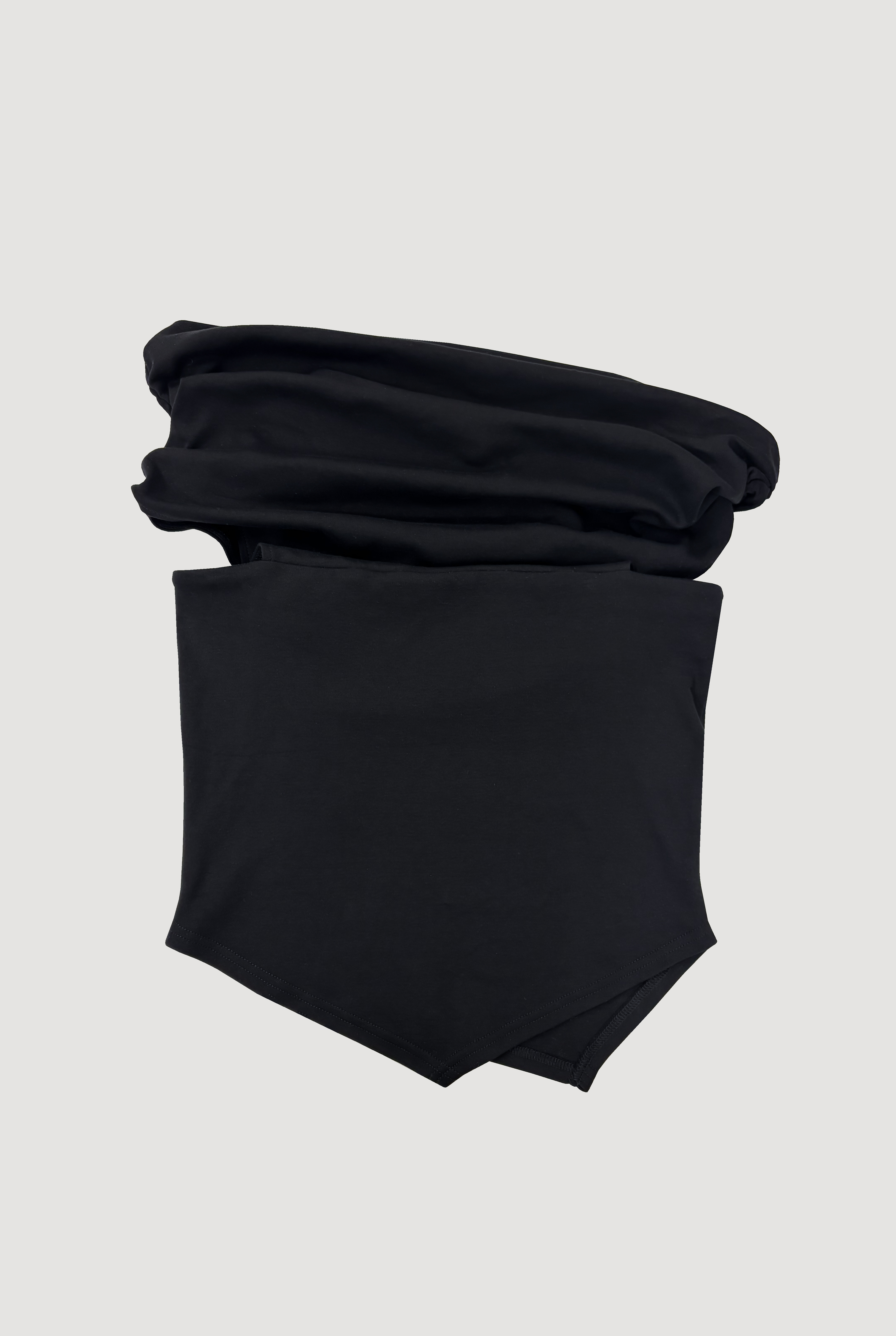 【POP UP】ASYMMETRIC DRAPE TOP / BLACK