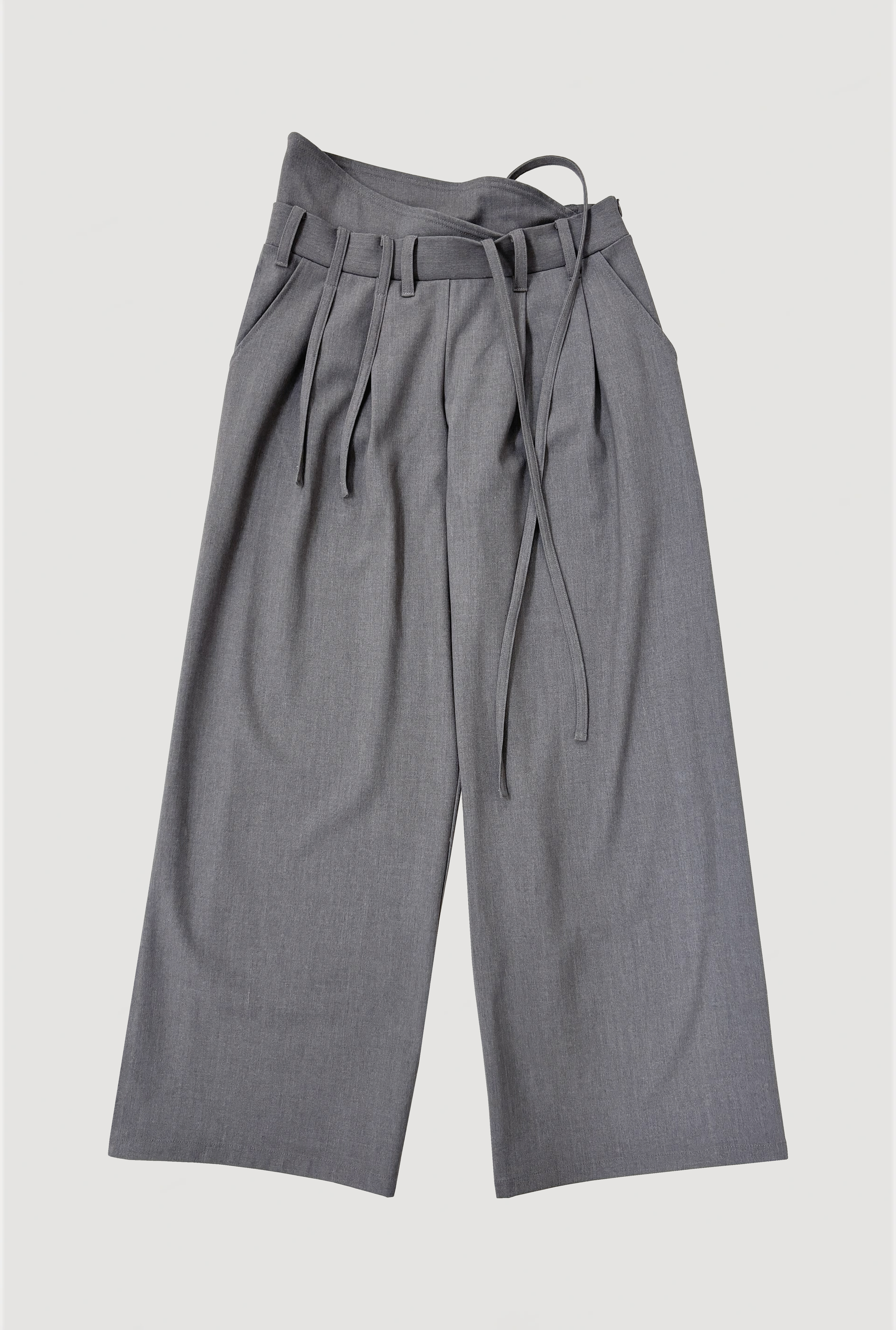 STRING WIDE TROUSERS / GRAY