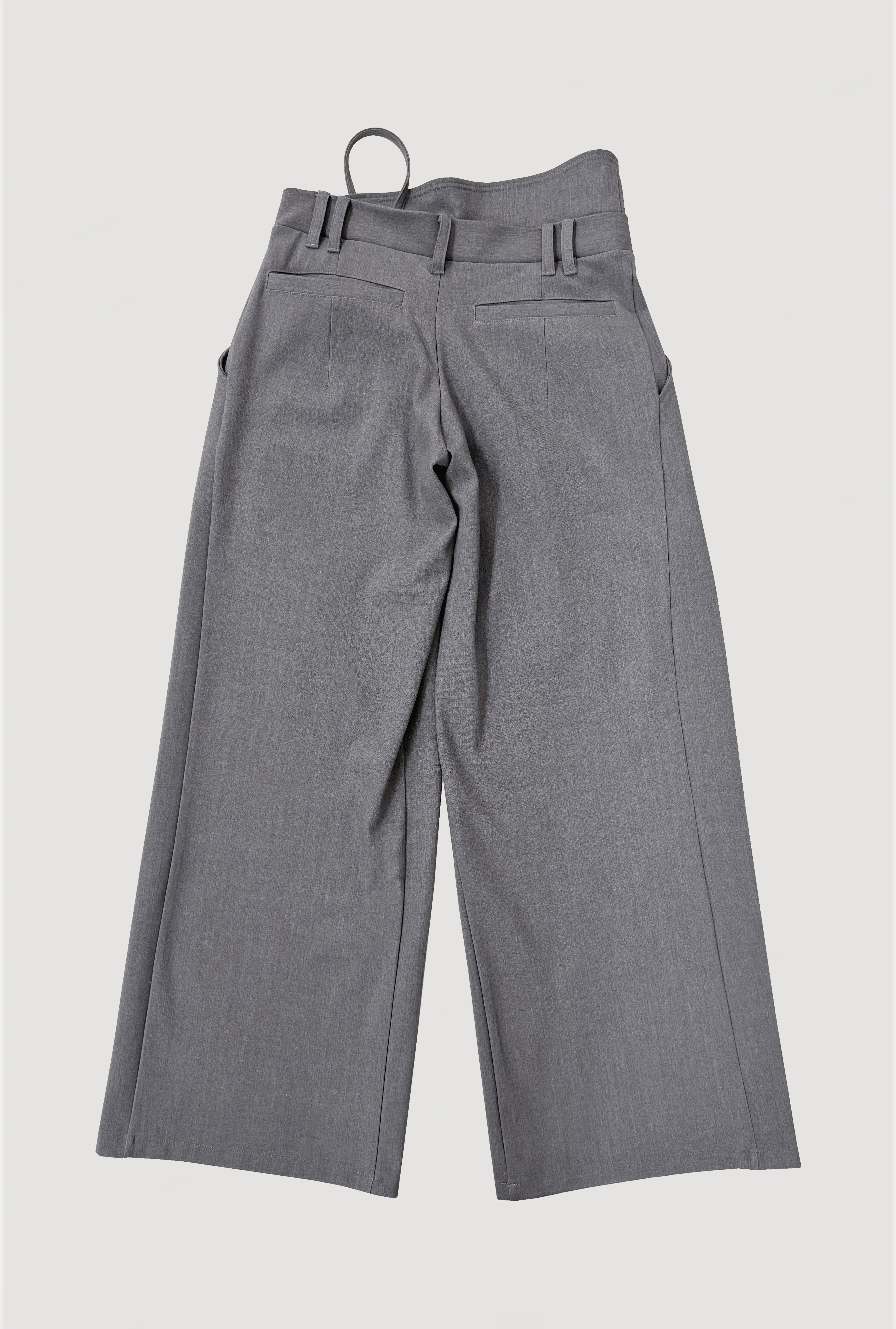 STRING WIDE TROUSERS / GRAY