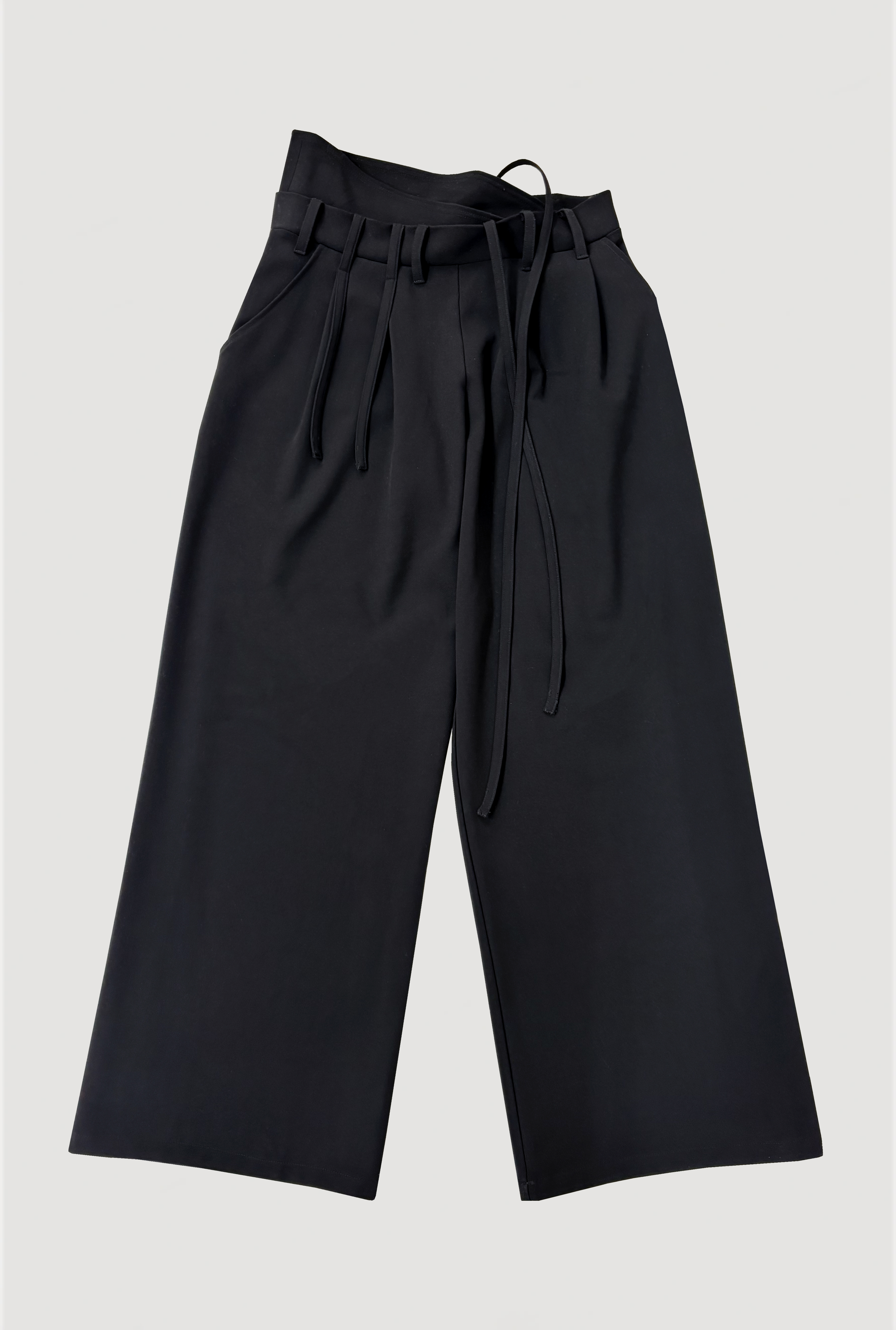 STRING WIDE TROUSERS / BLACK