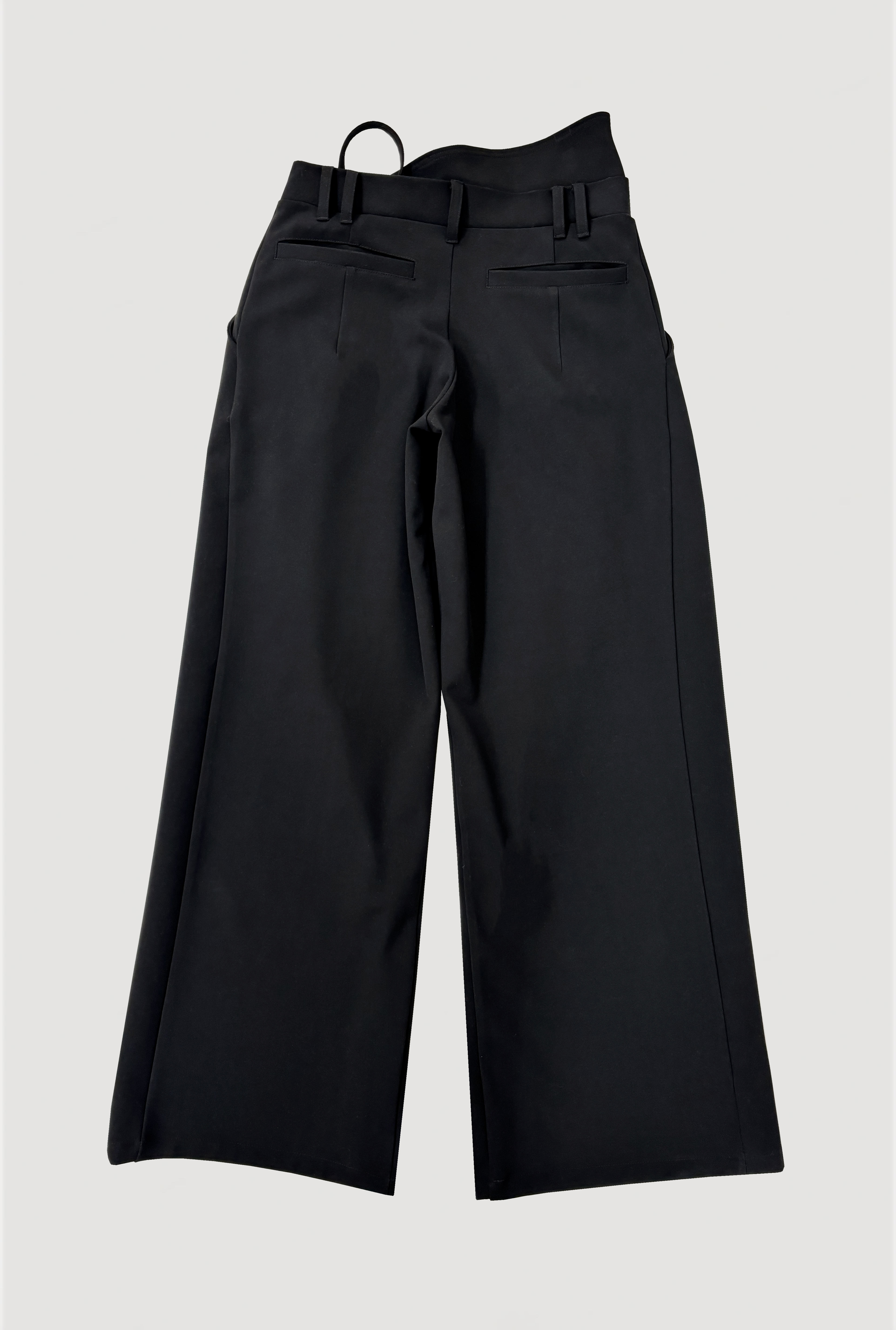 STRING WIDE TROUSERS / BLACK