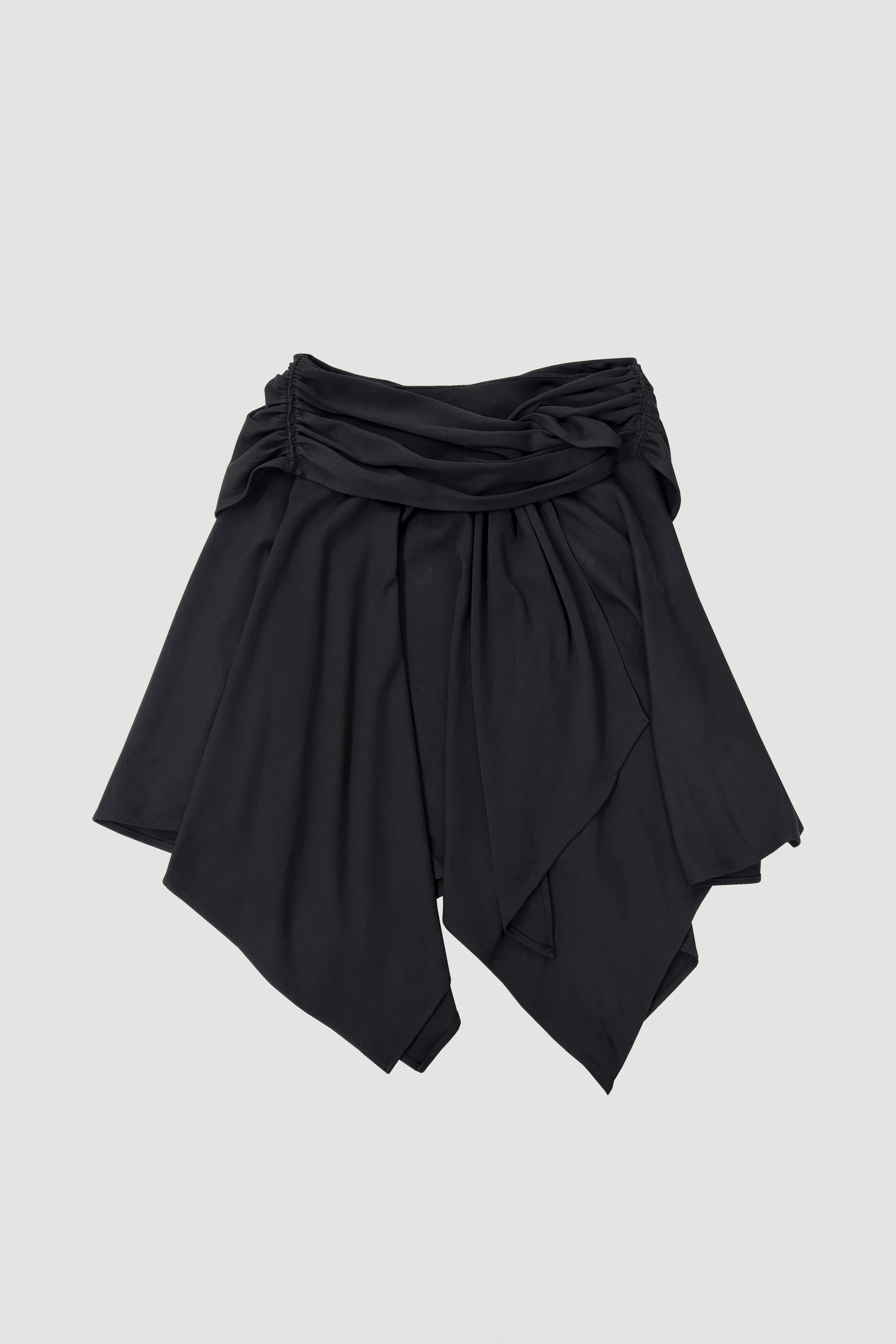 ASYMMETRIC DRAPE SKIRT / BLACK