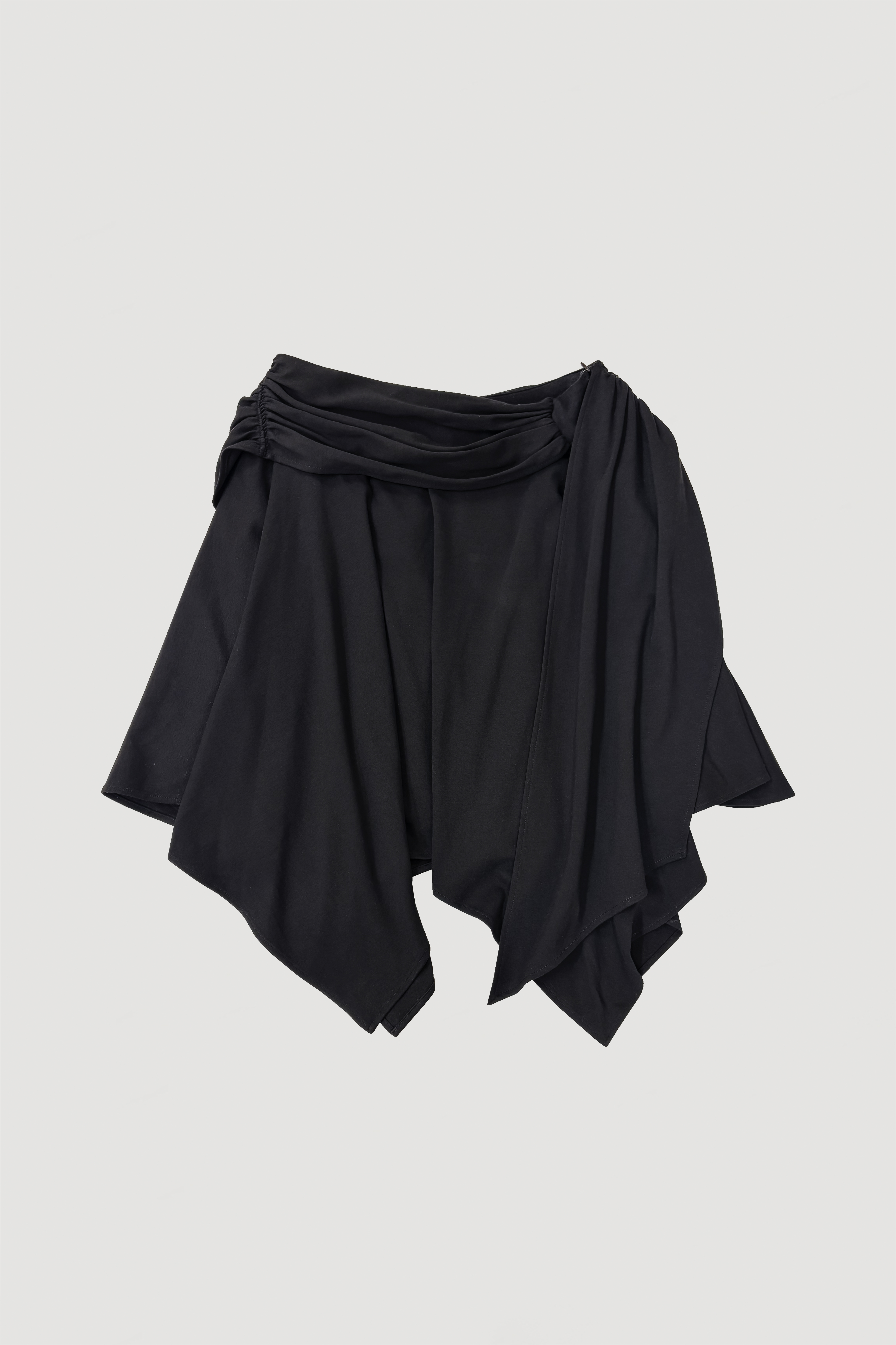 ASYMMETRIC DRAPE SKIRT / BLACK