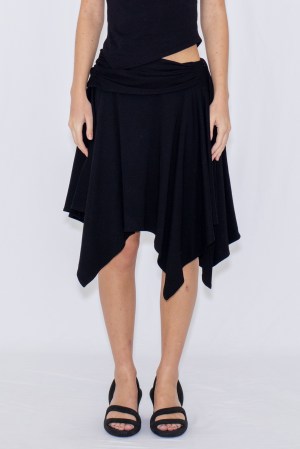 ASYMMETRIC DRAPE SKIRT / BLACK