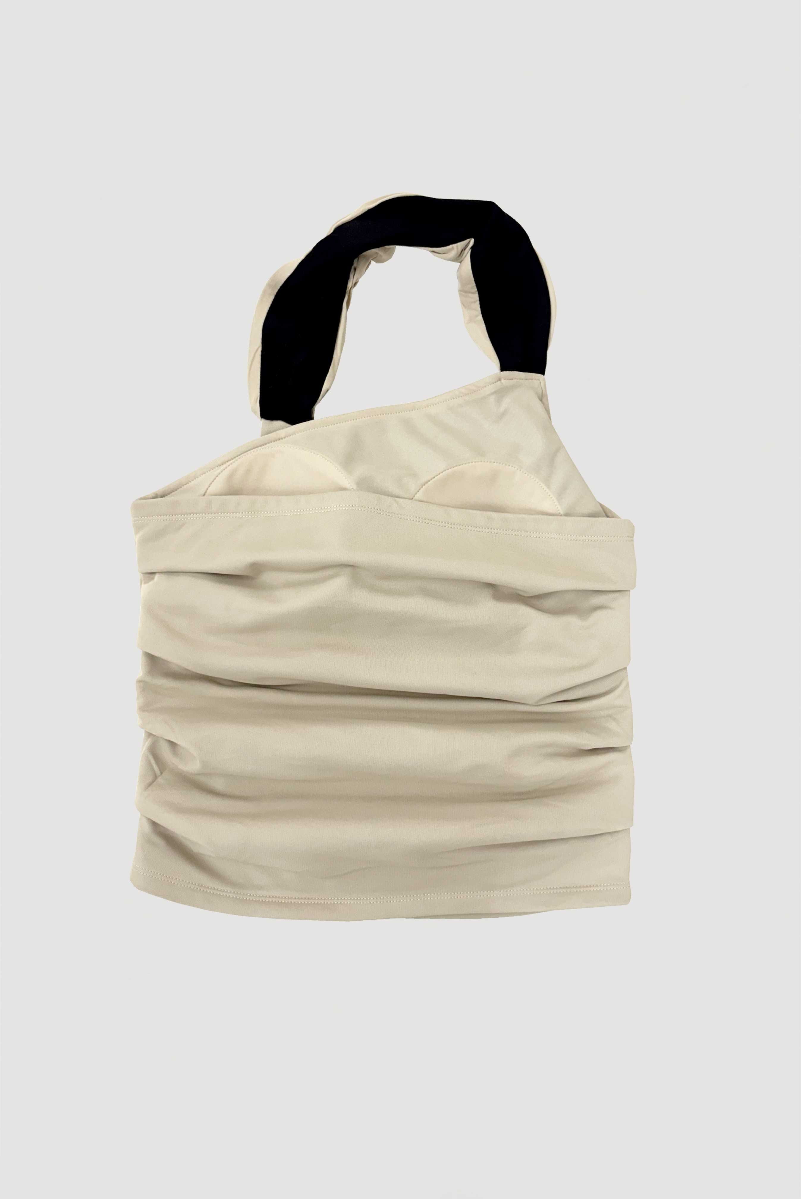 SHEER HALTERNECK TOP / BEIGE