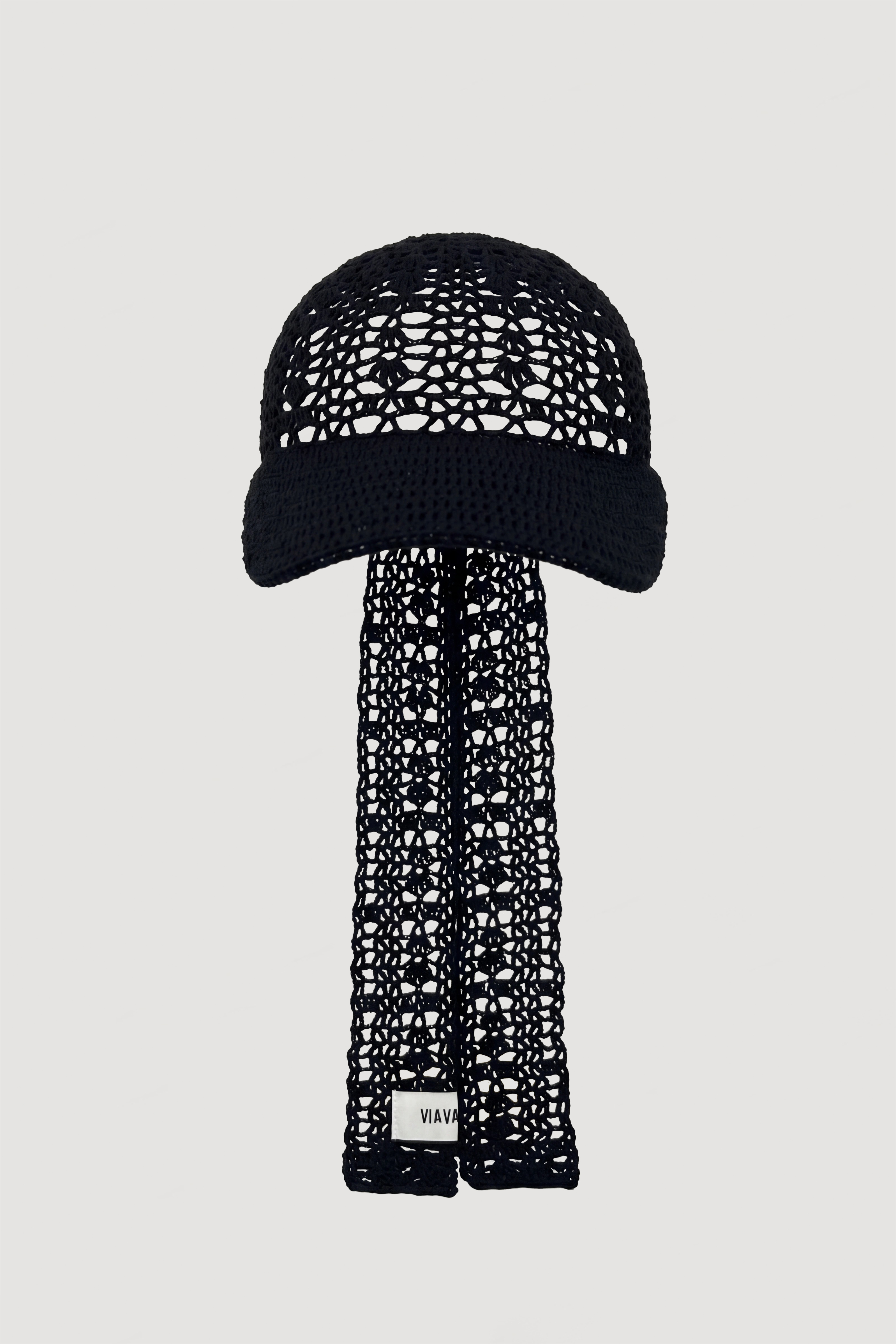OPEN KNIT CAP / BLACK