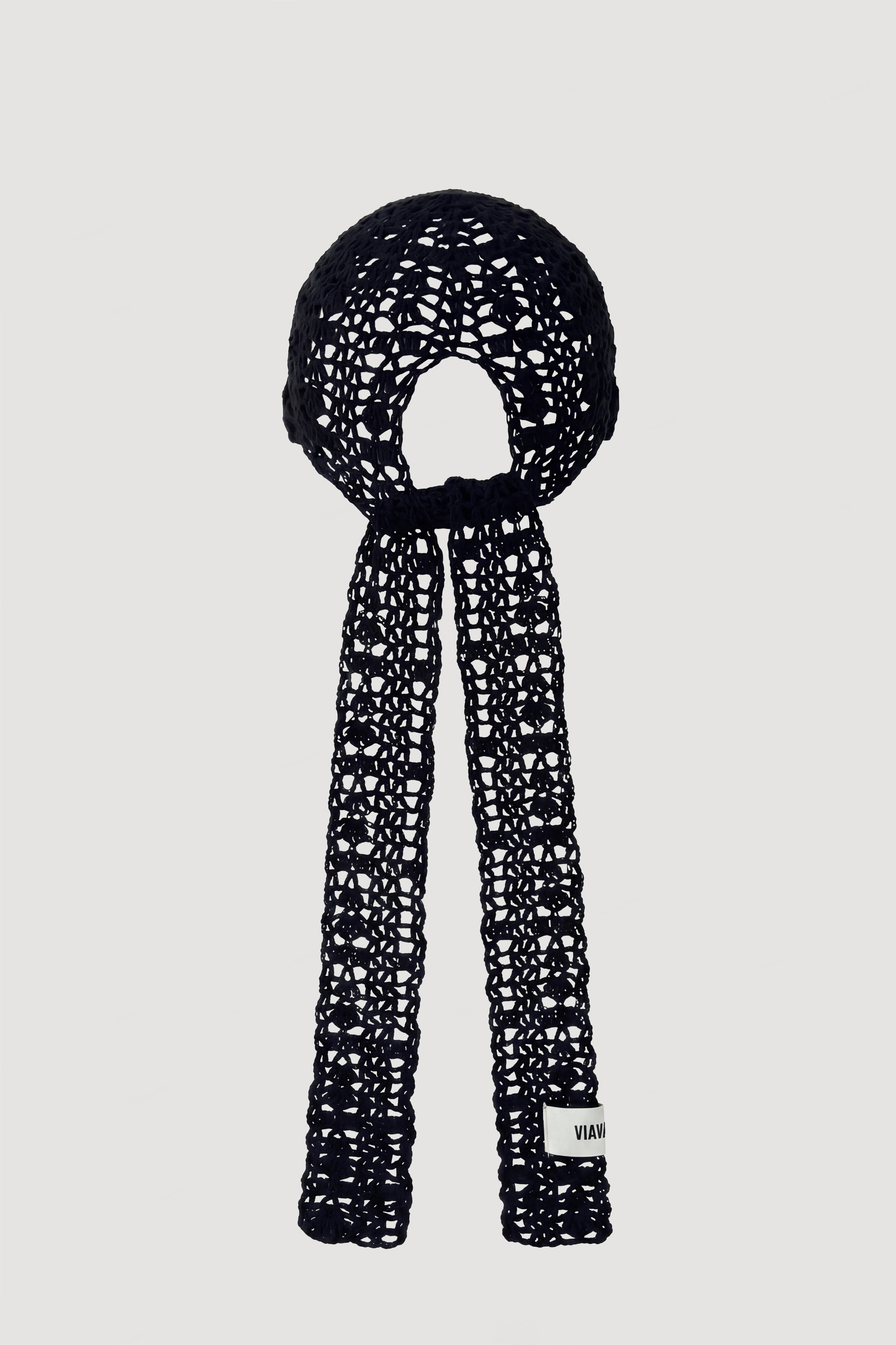 OPEN KNIT CAP / BLACK