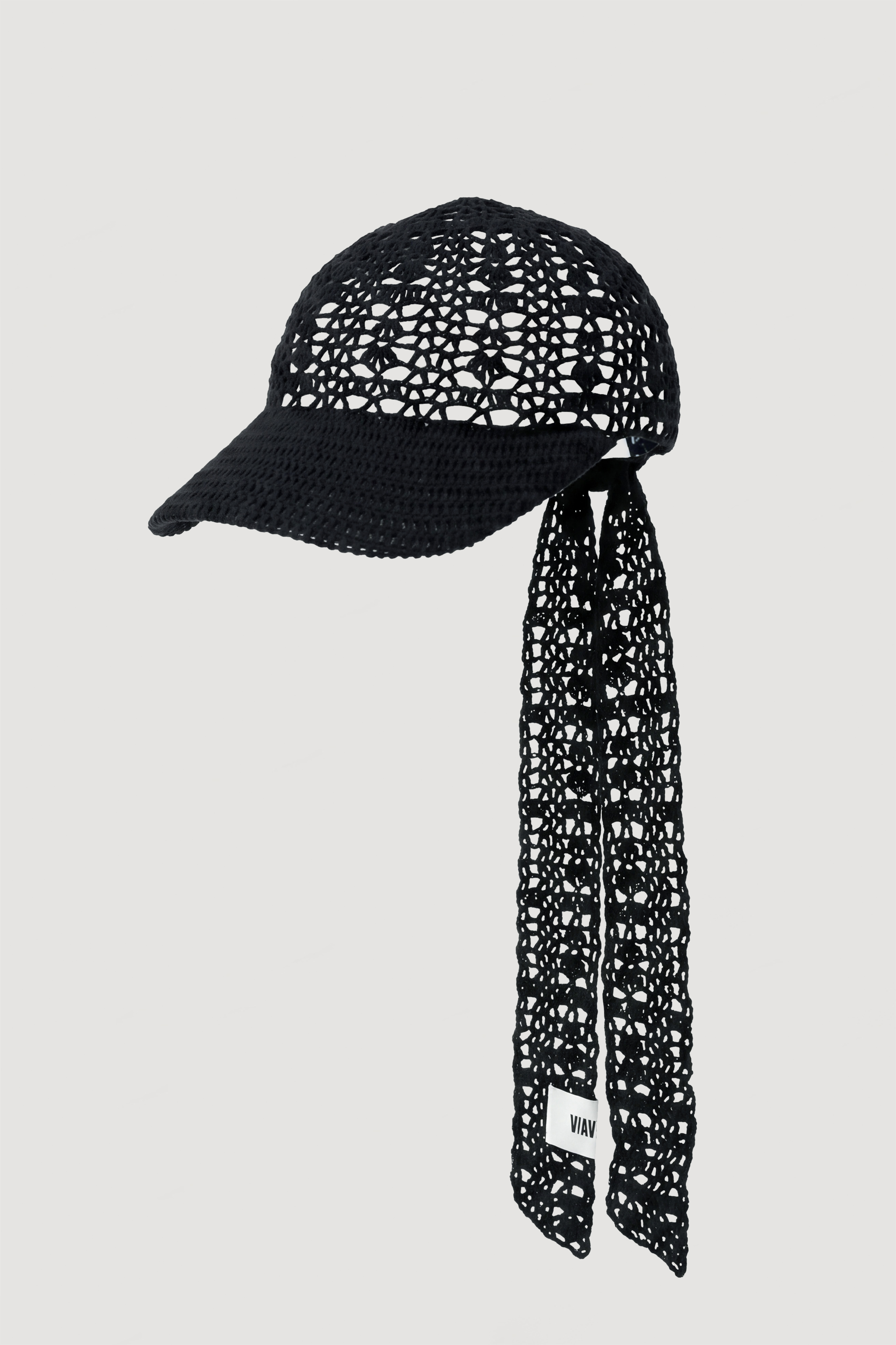OPEN KNIT CAP / BLACK