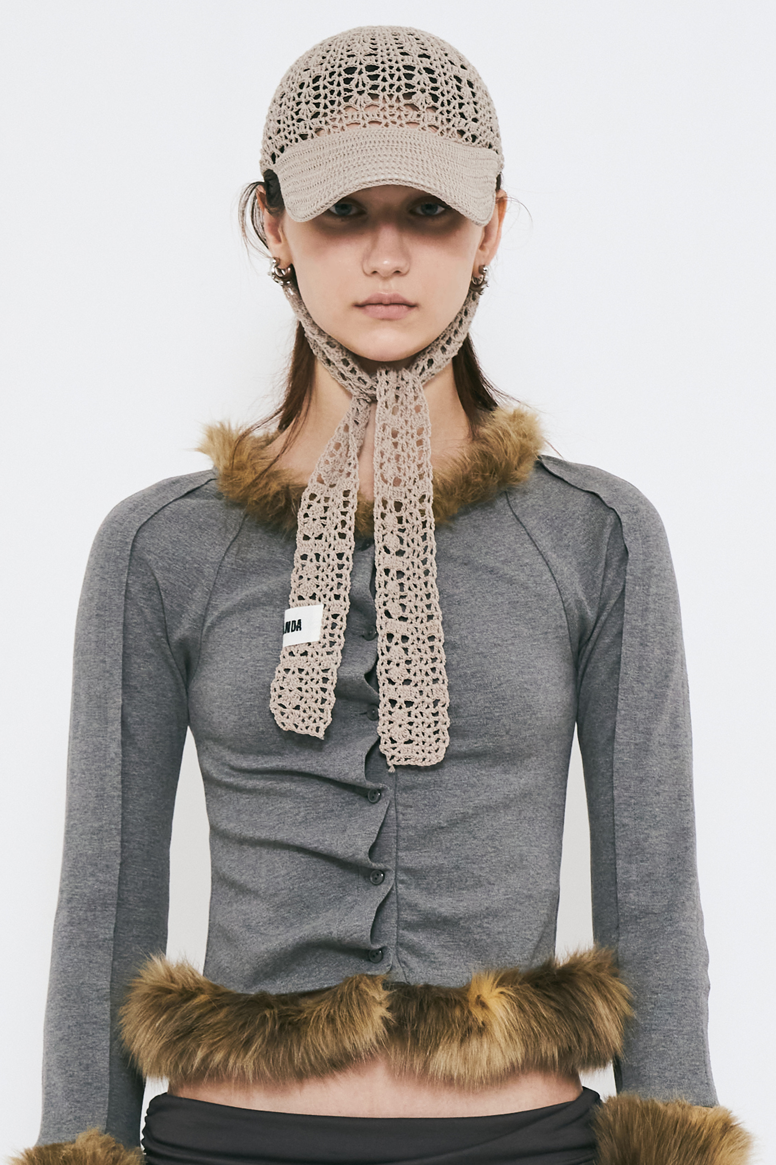 OPEN KNIT CAP / BEIGE