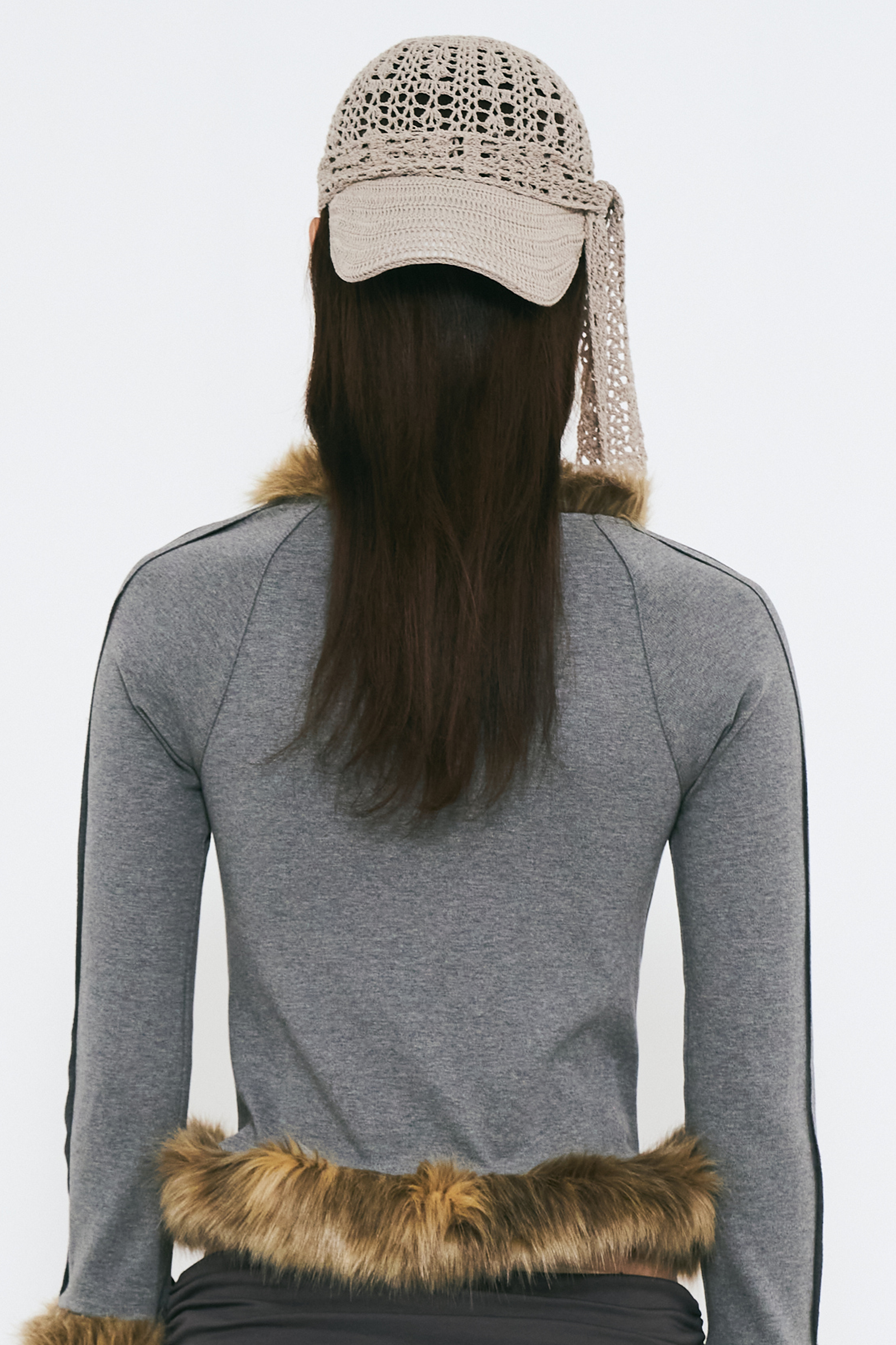 OPEN KNIT CAP / BEIGE