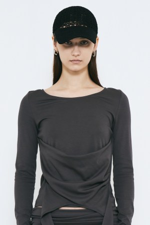 OPEN KNIT CAP / BLACK