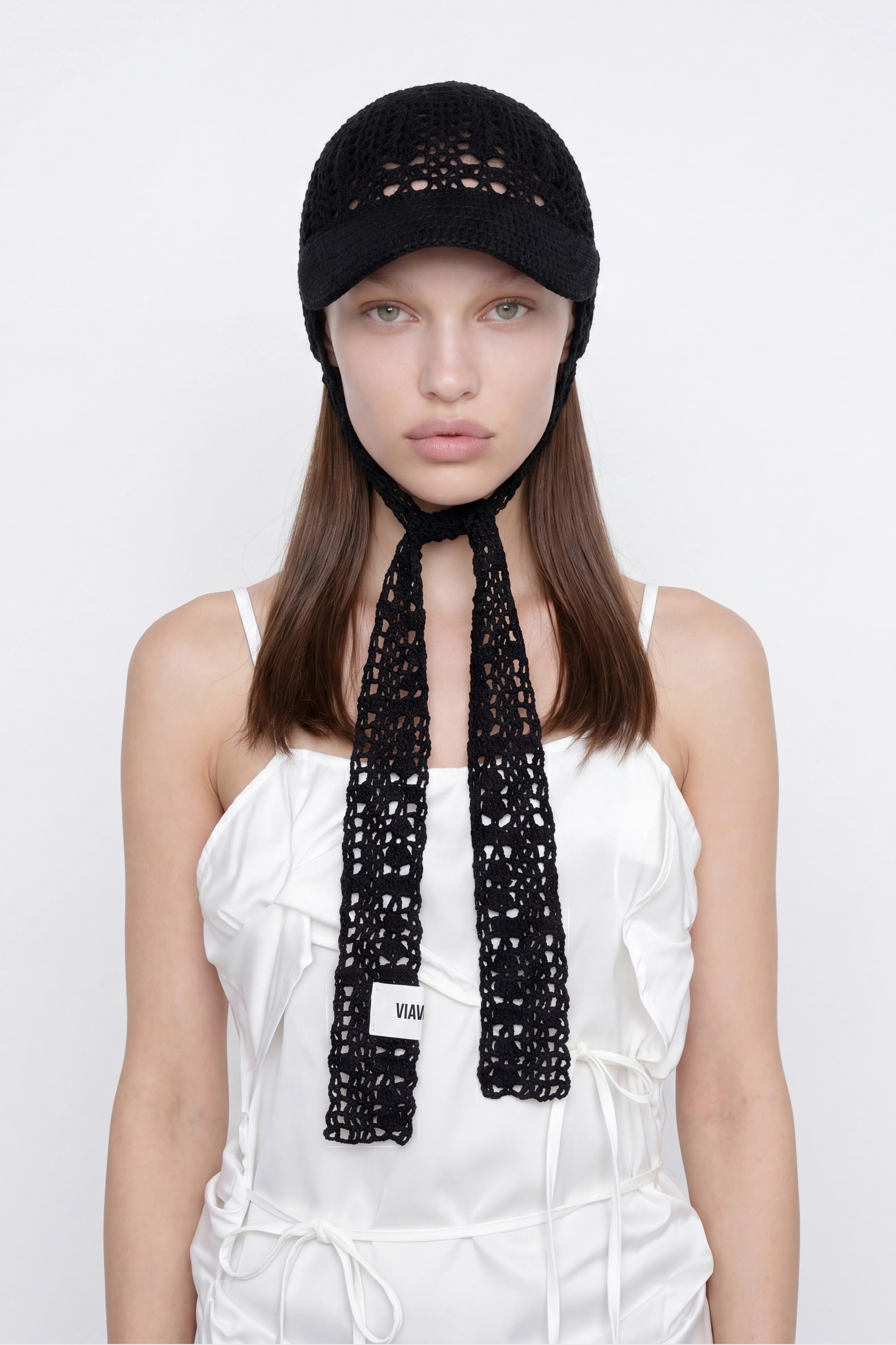 OPEN KNIT CAP / BLACK