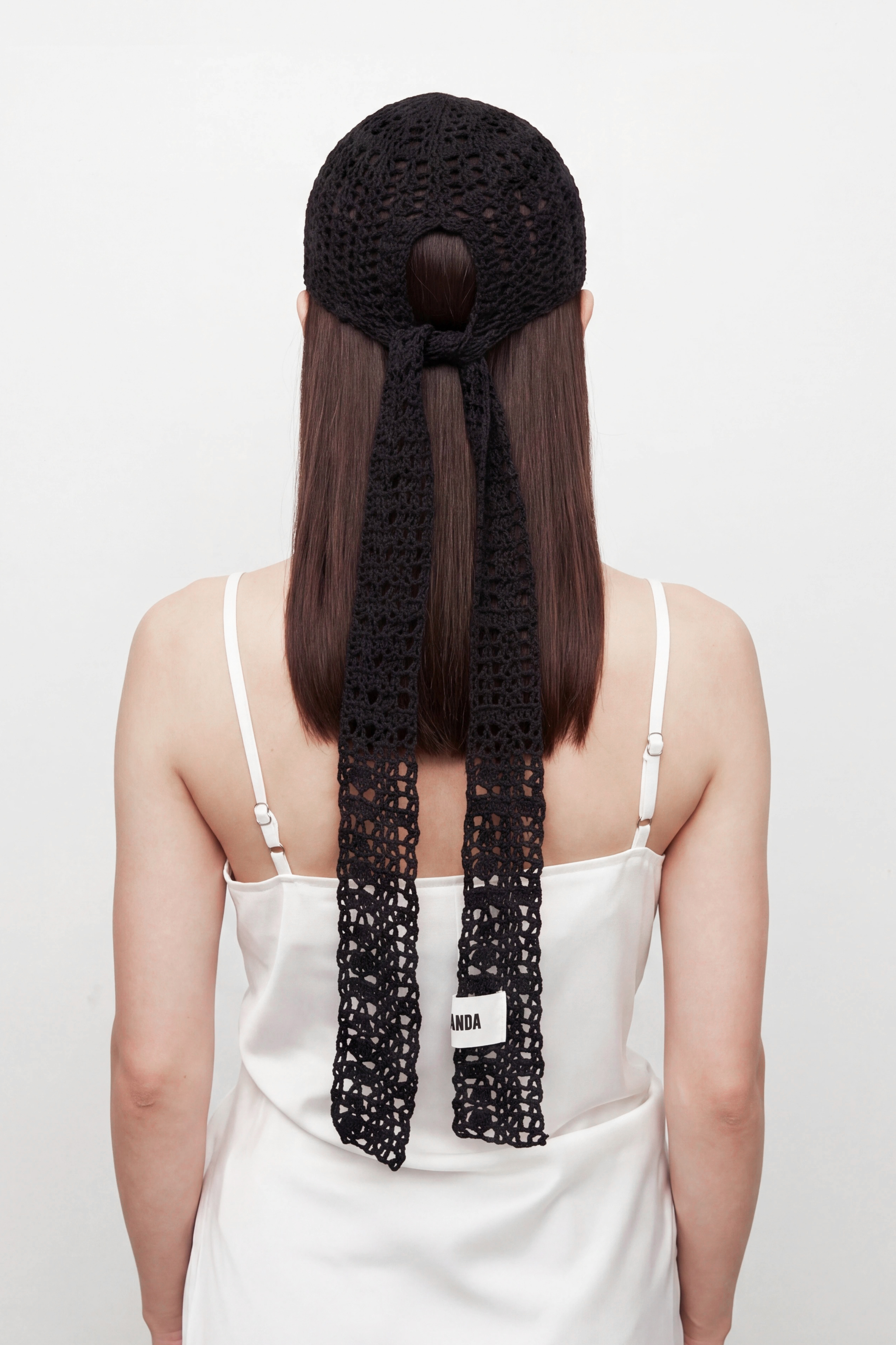 OPEN KNIT CAP / BLACK