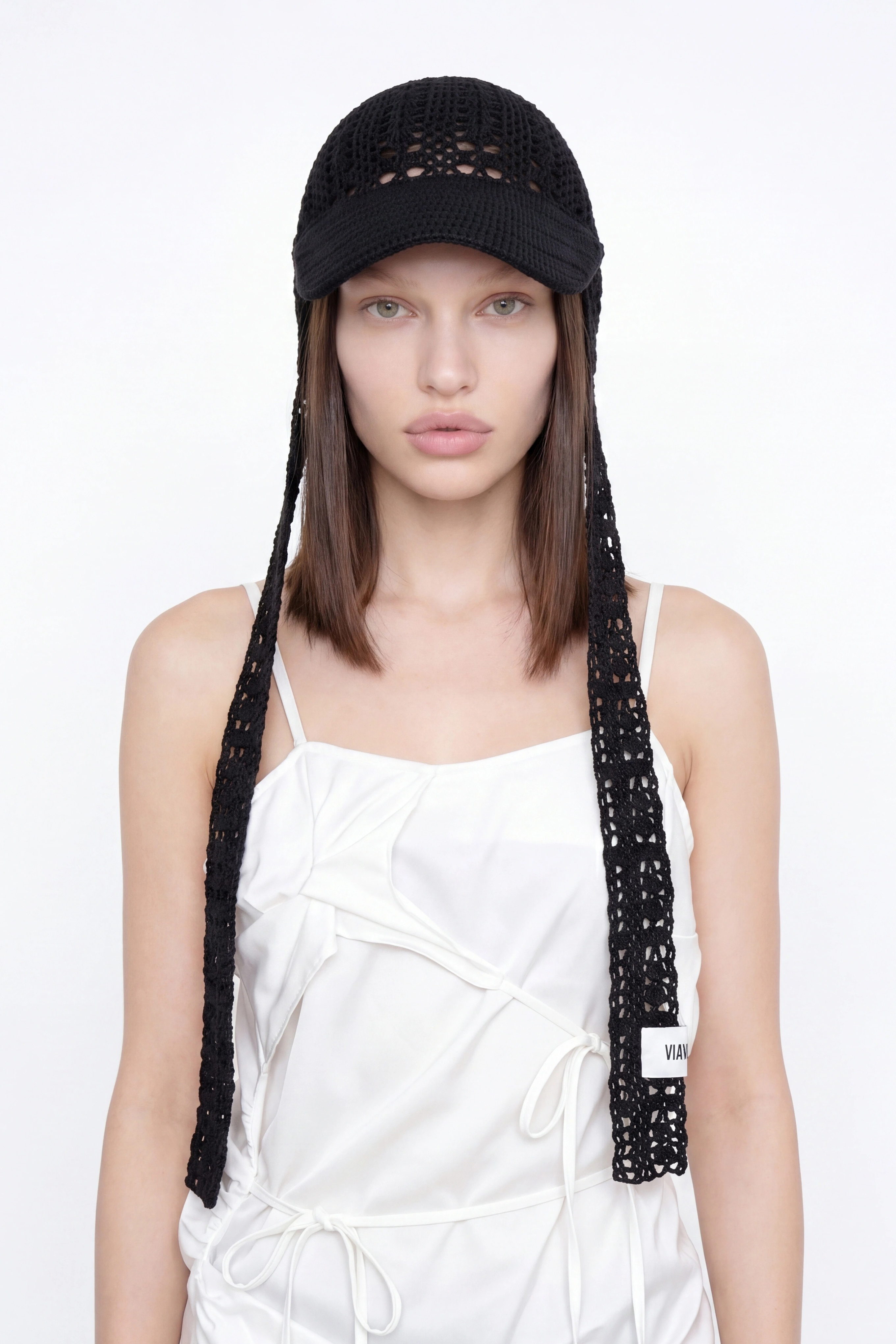 OPEN KNIT CAP / BLACK