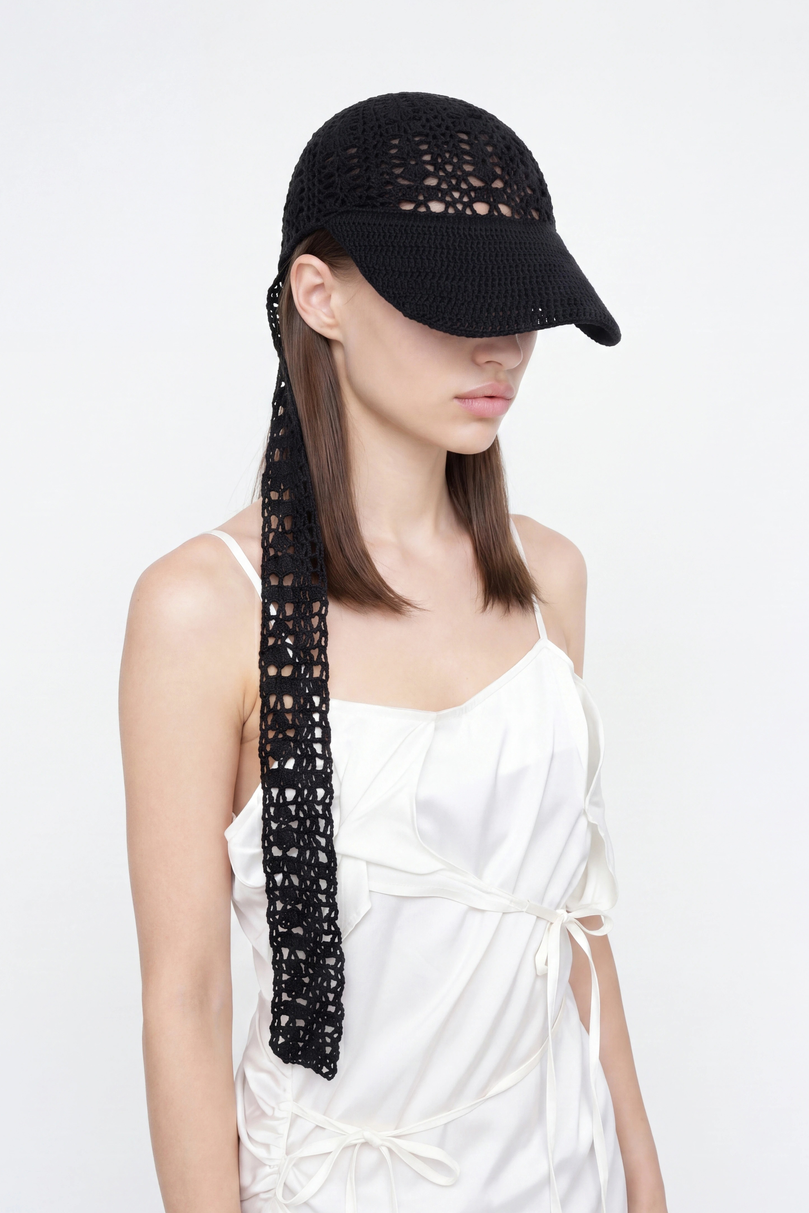 OPEN KNIT CAP / BLACK