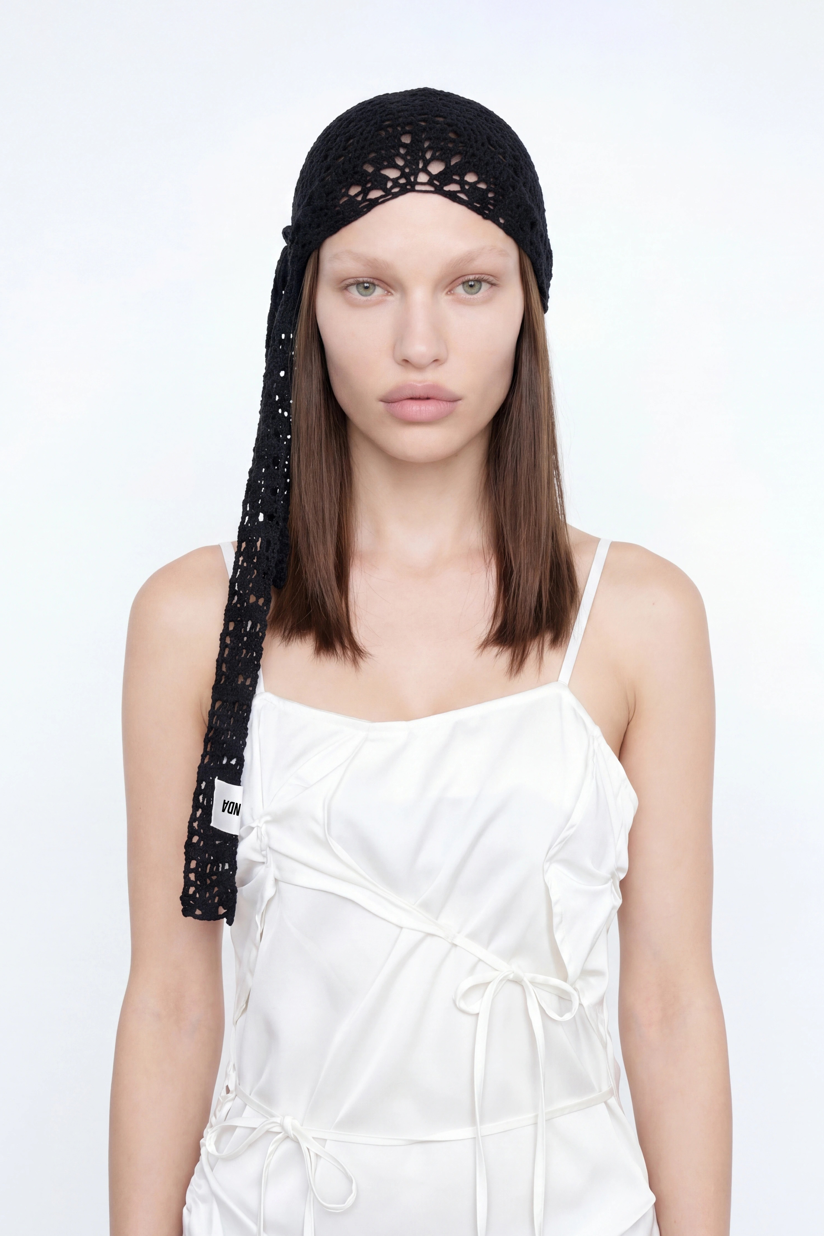 OPEN KNIT CAP / BLACK