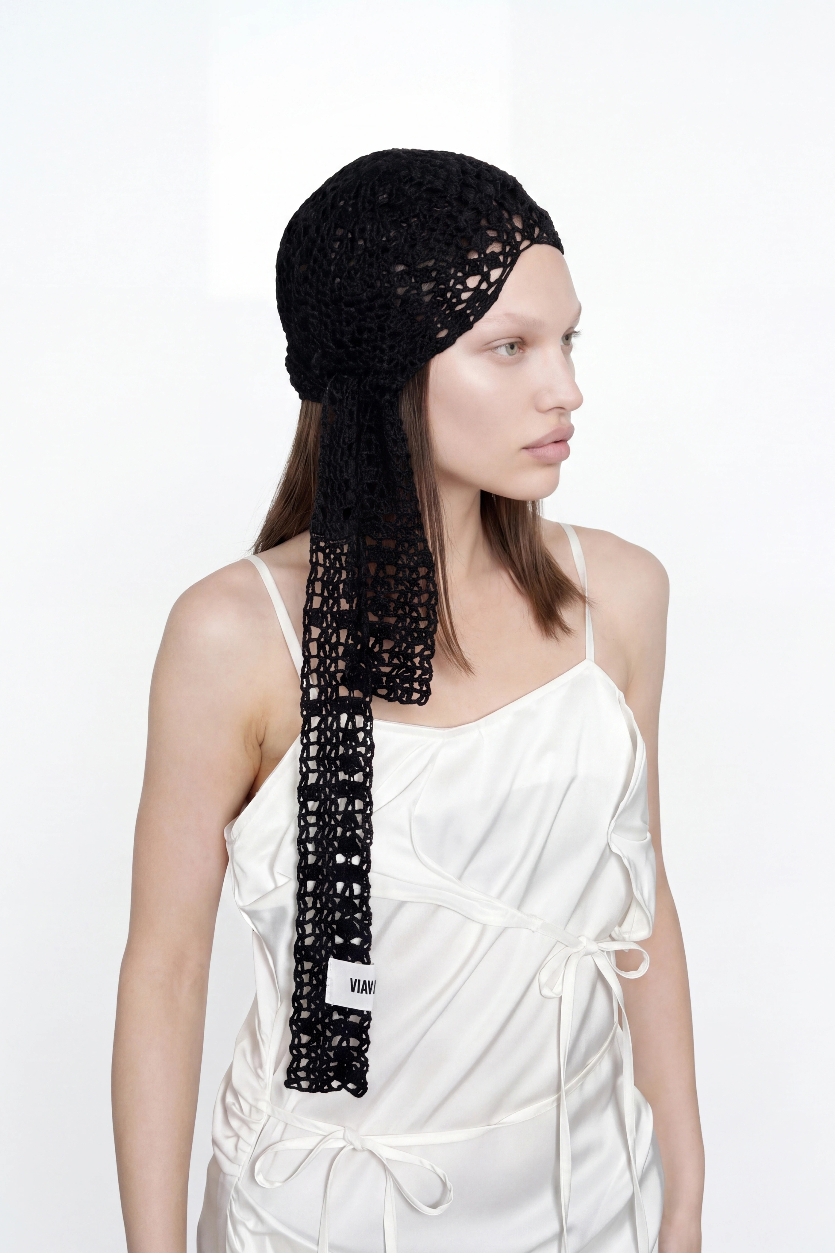 OPEN KNIT CAP / BLACK