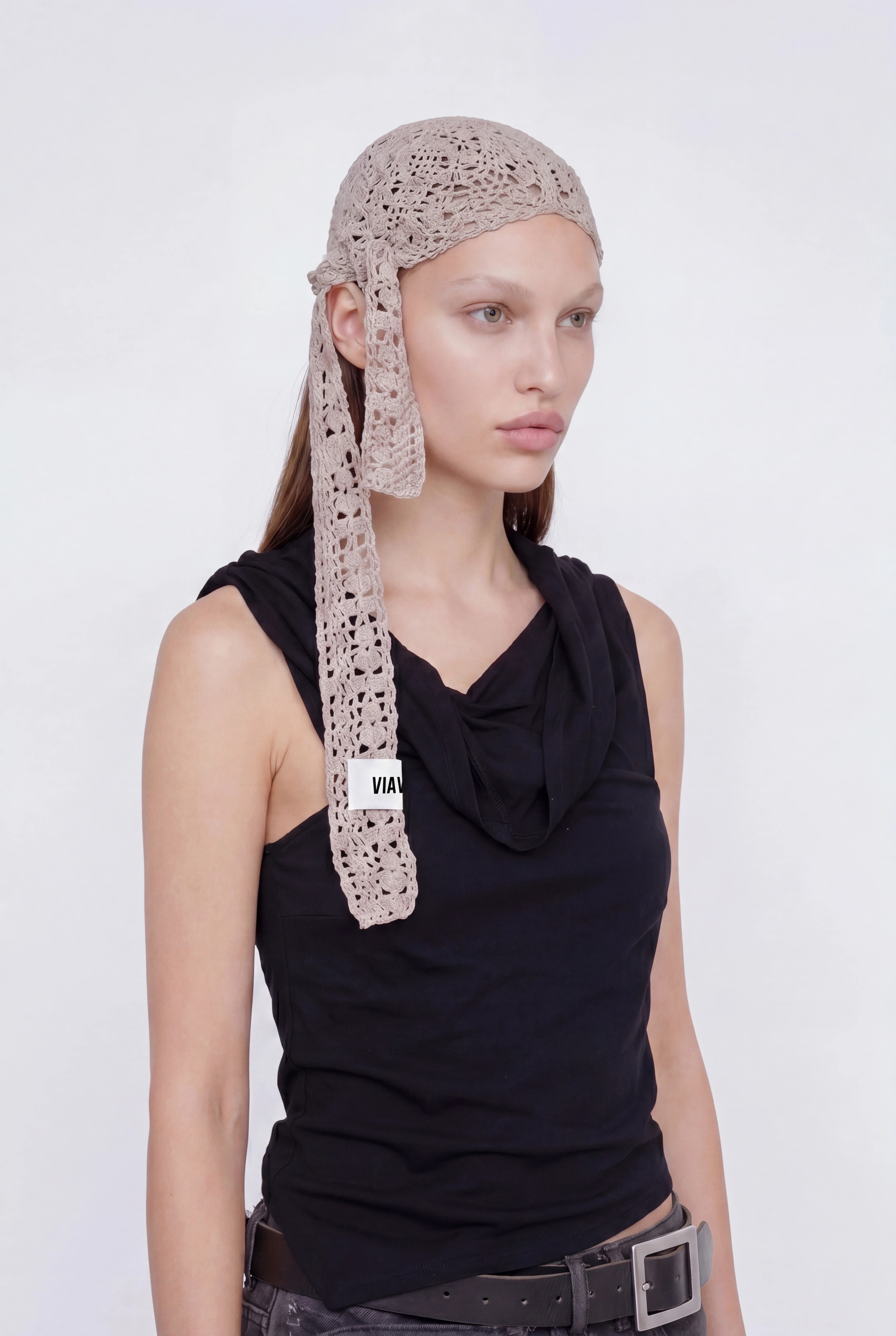 OPEN KNIT CAP / BEIGE