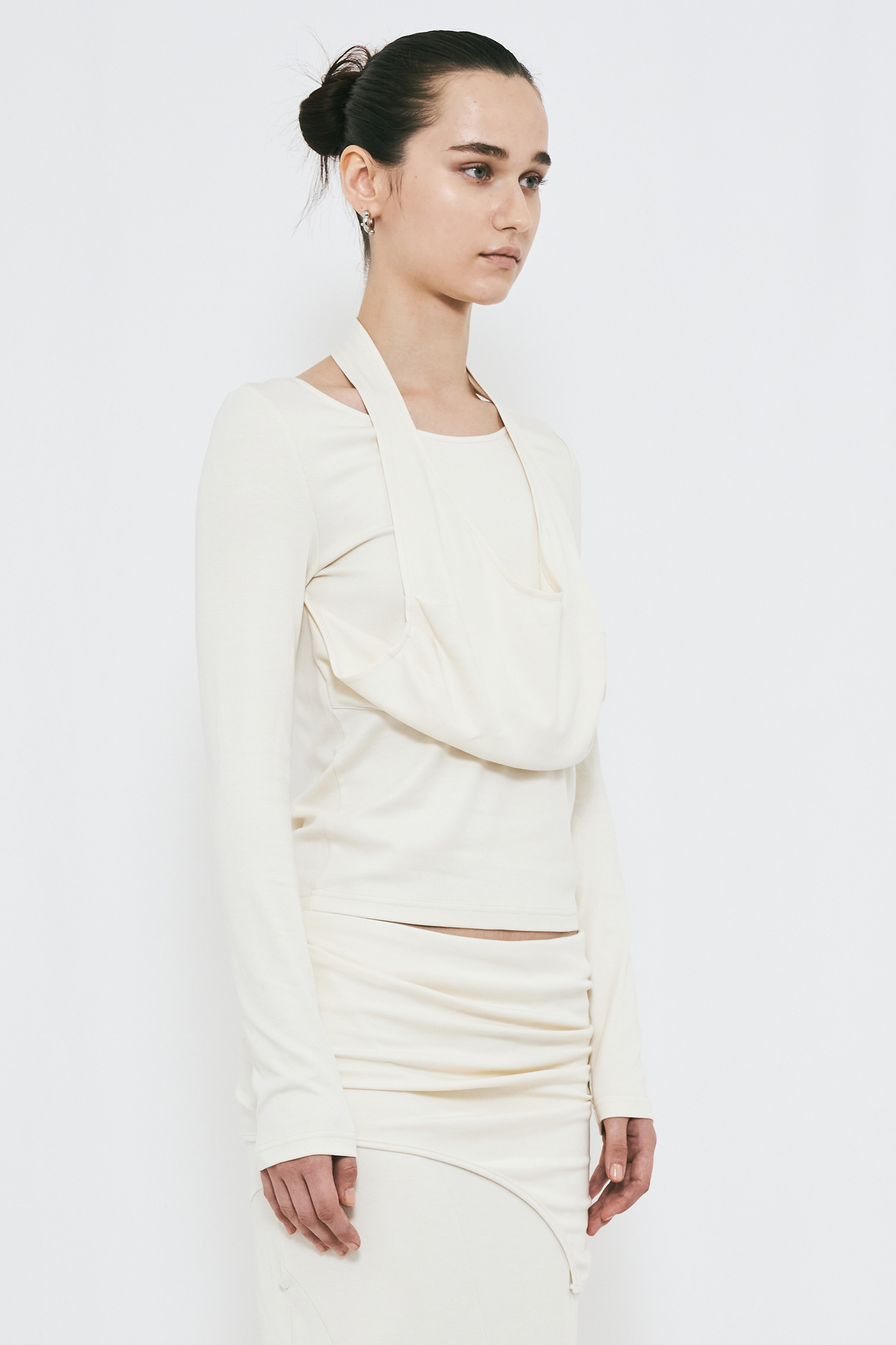 2WAY DRAPE LONG SLEEVE / IVORY