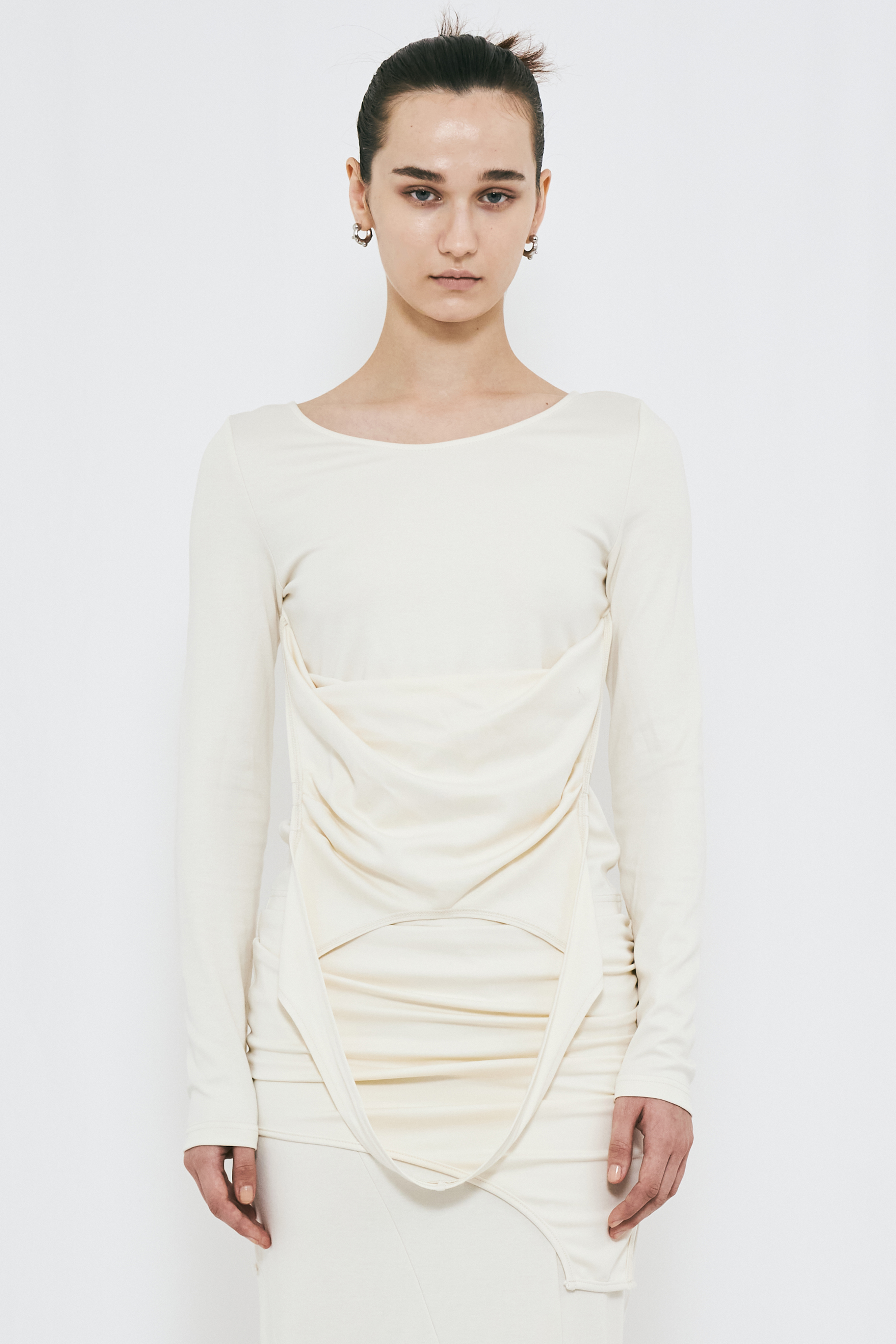 2WAY DRAPE LONG SLEEVE / IVORY