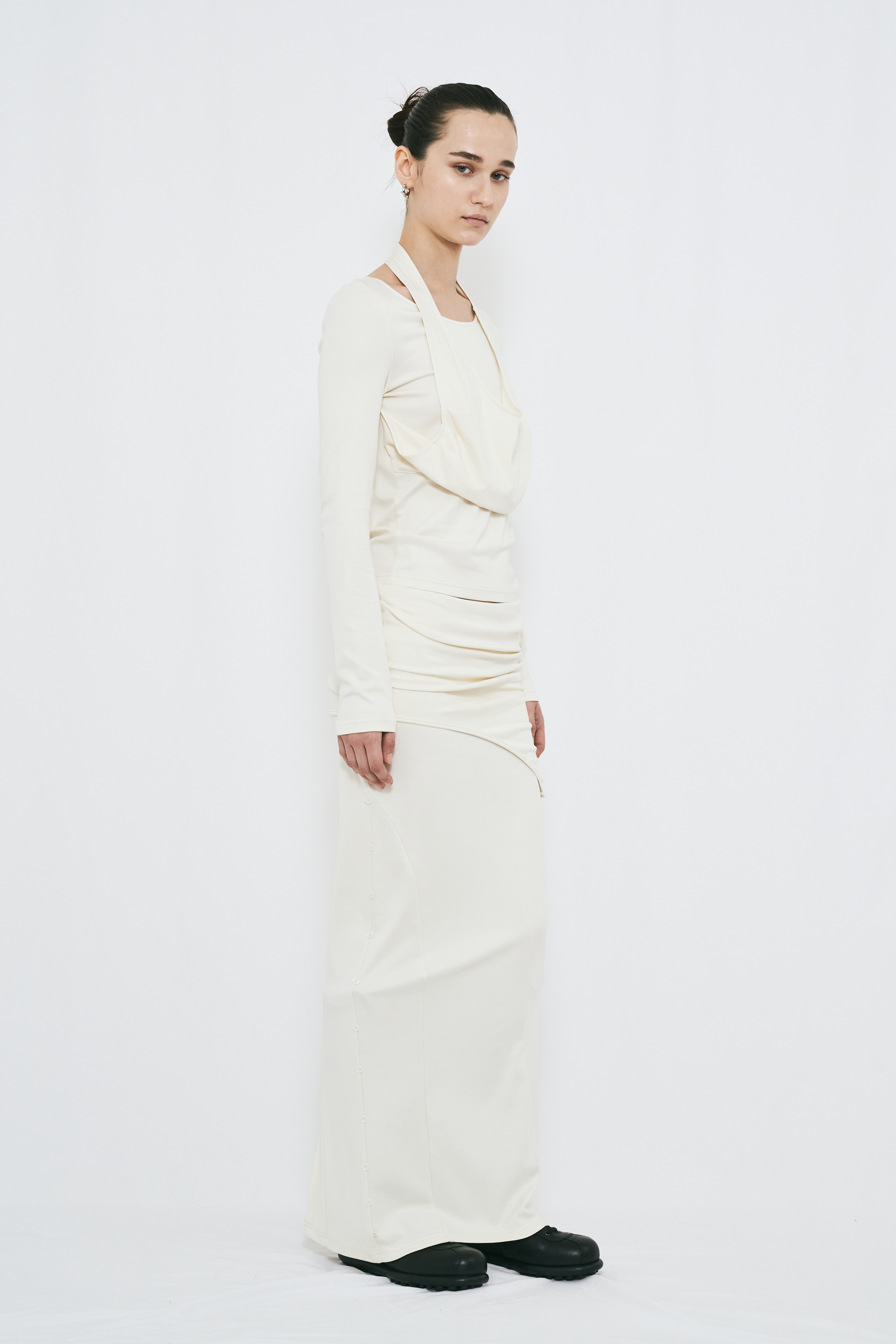 2WAY DRAPE LONG SLEEVE / IVORY