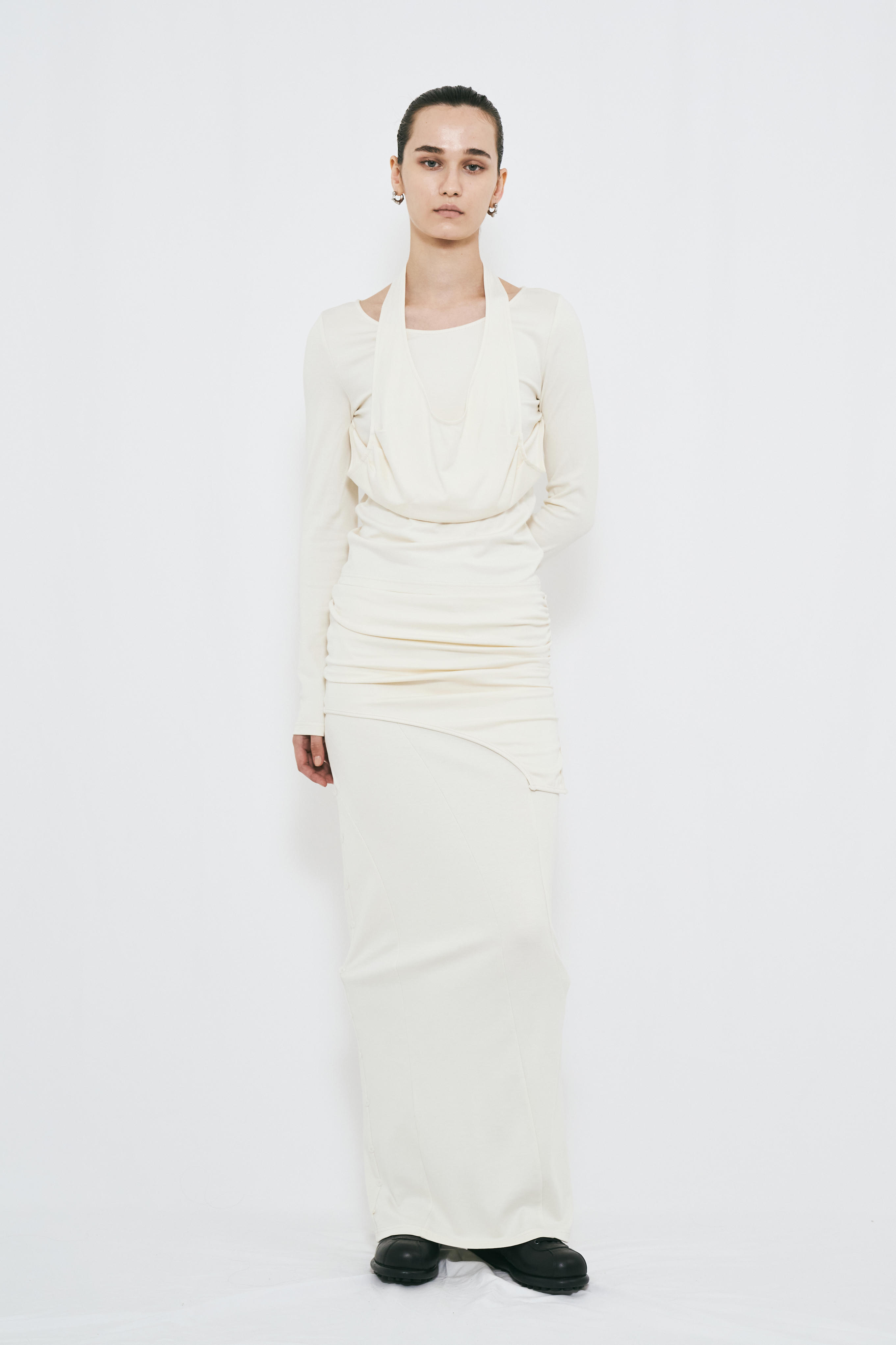 2WAY DRAPE LONG SLEEVE / IVORY