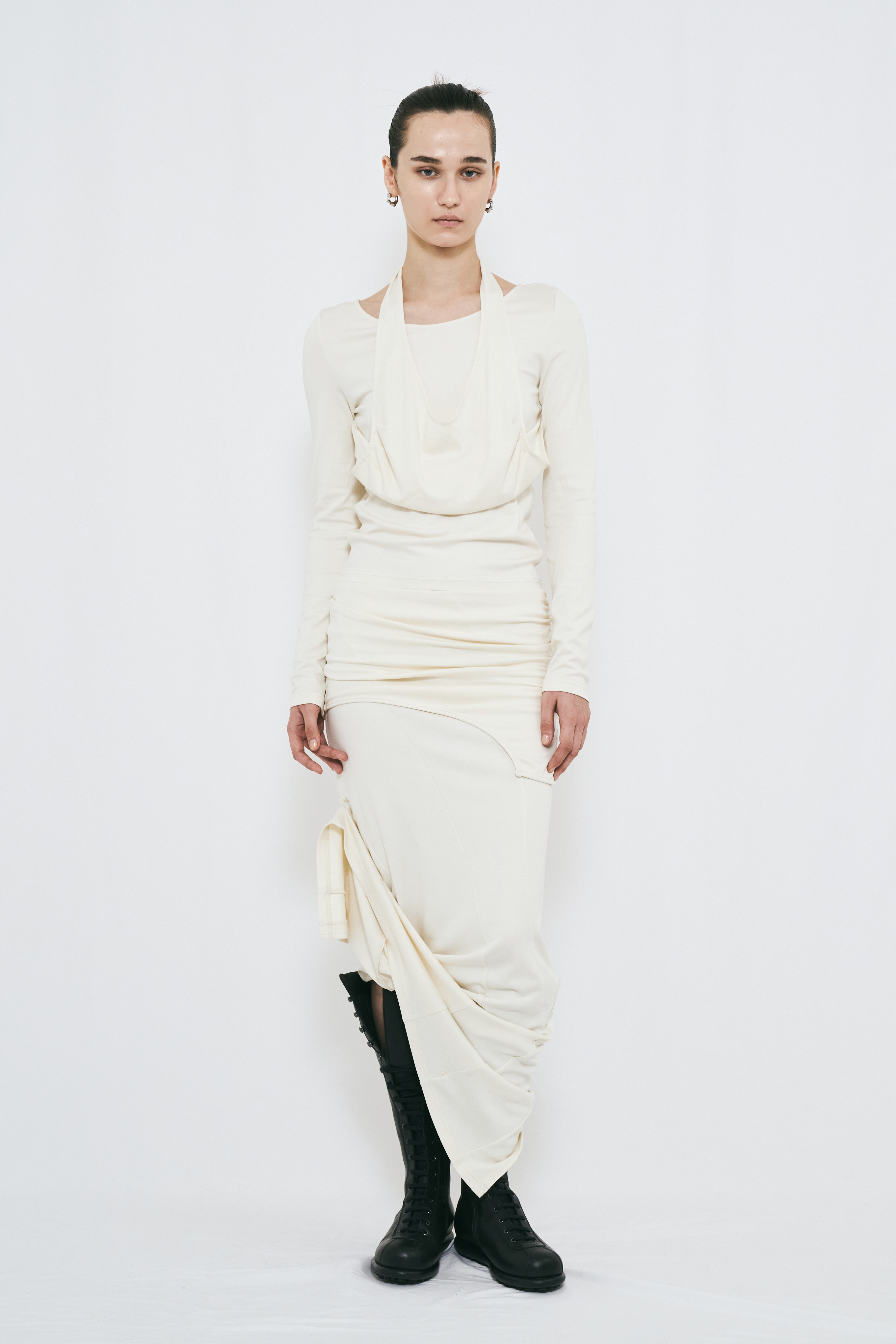 2WAY DRAPE LONG SLEEVE / IVORY