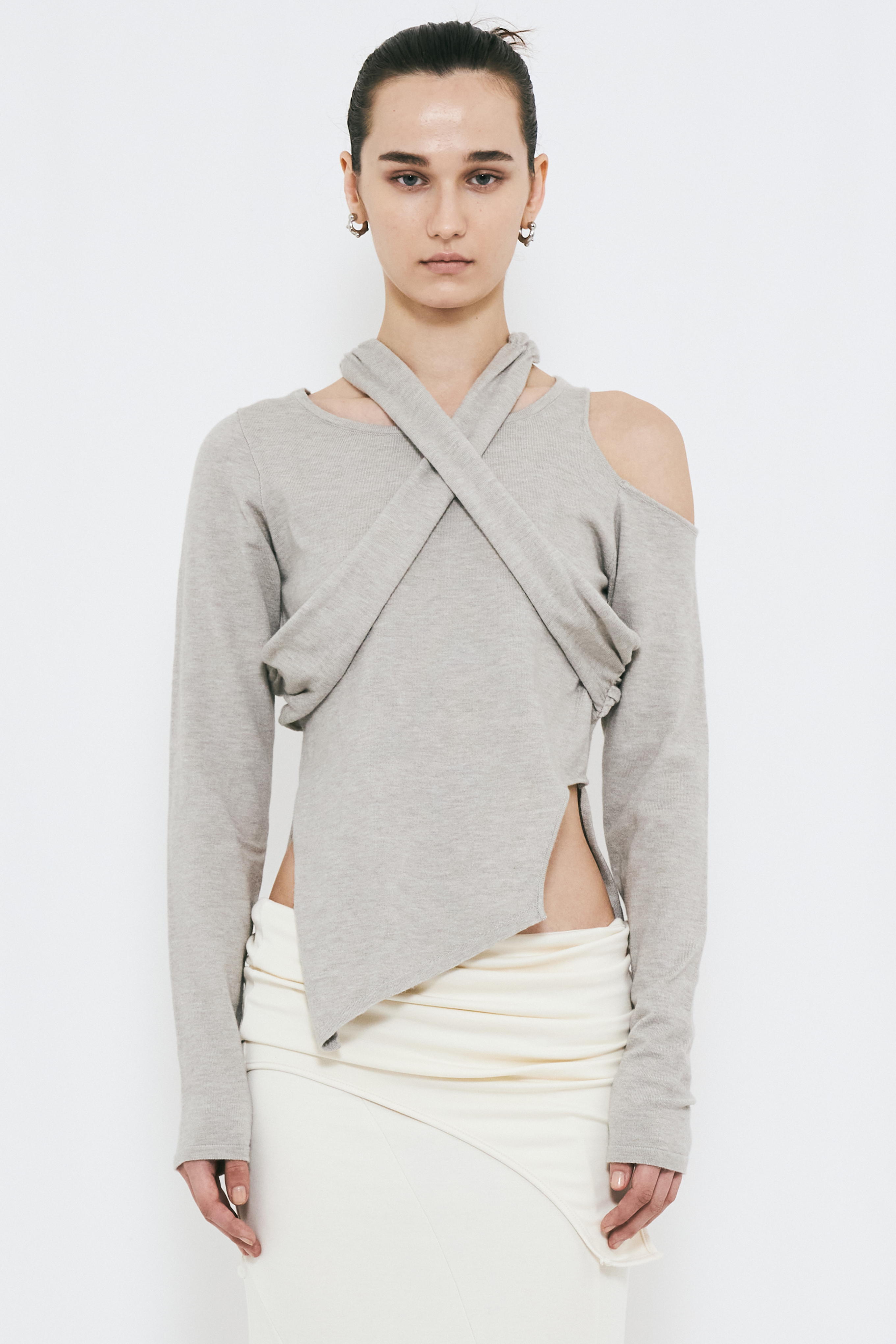【PRE ORDER】MULTI WAY KNIT TOP / GRAY