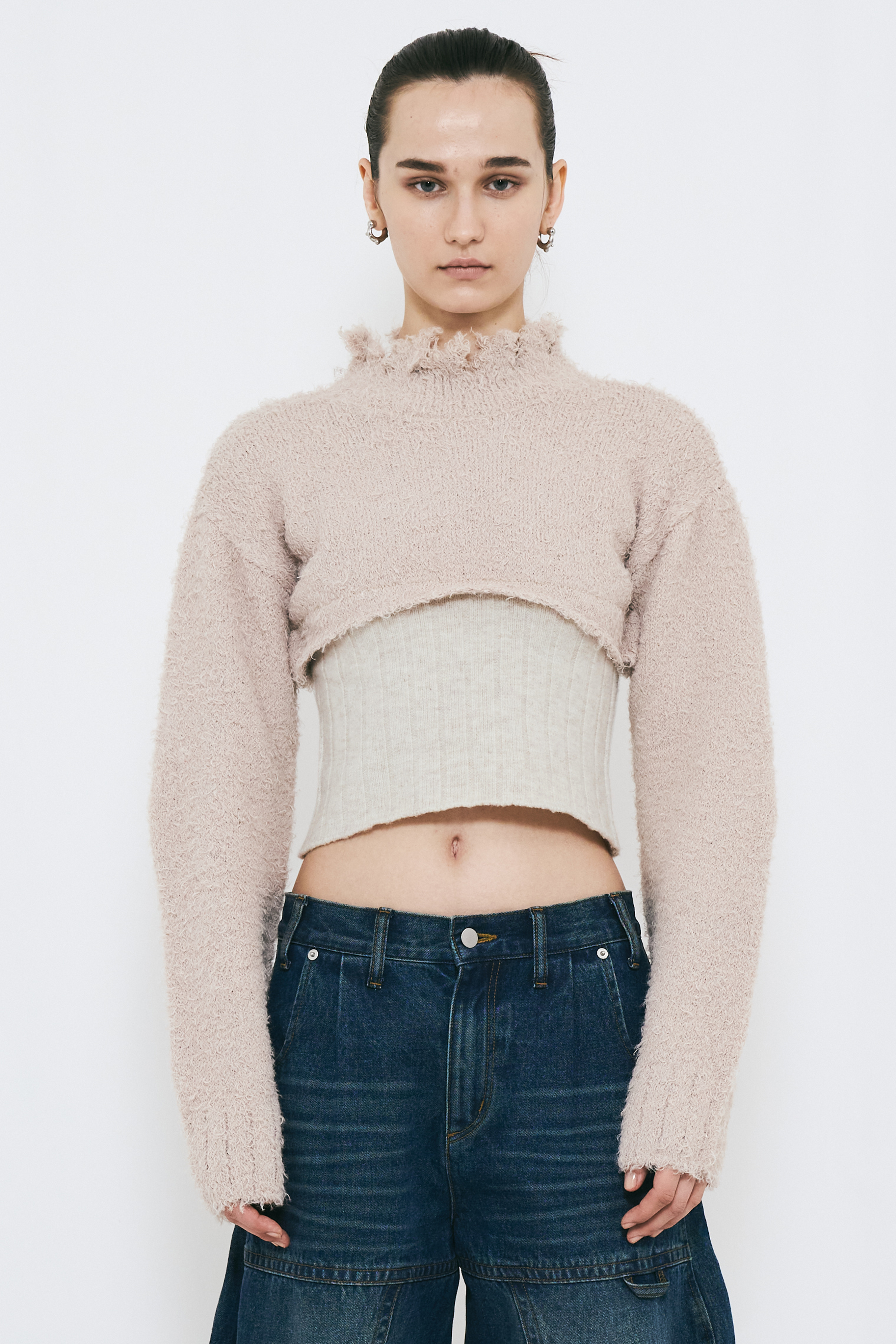 【PRE ORDER】DOCKING CUT OFF KNIT / BEIGE