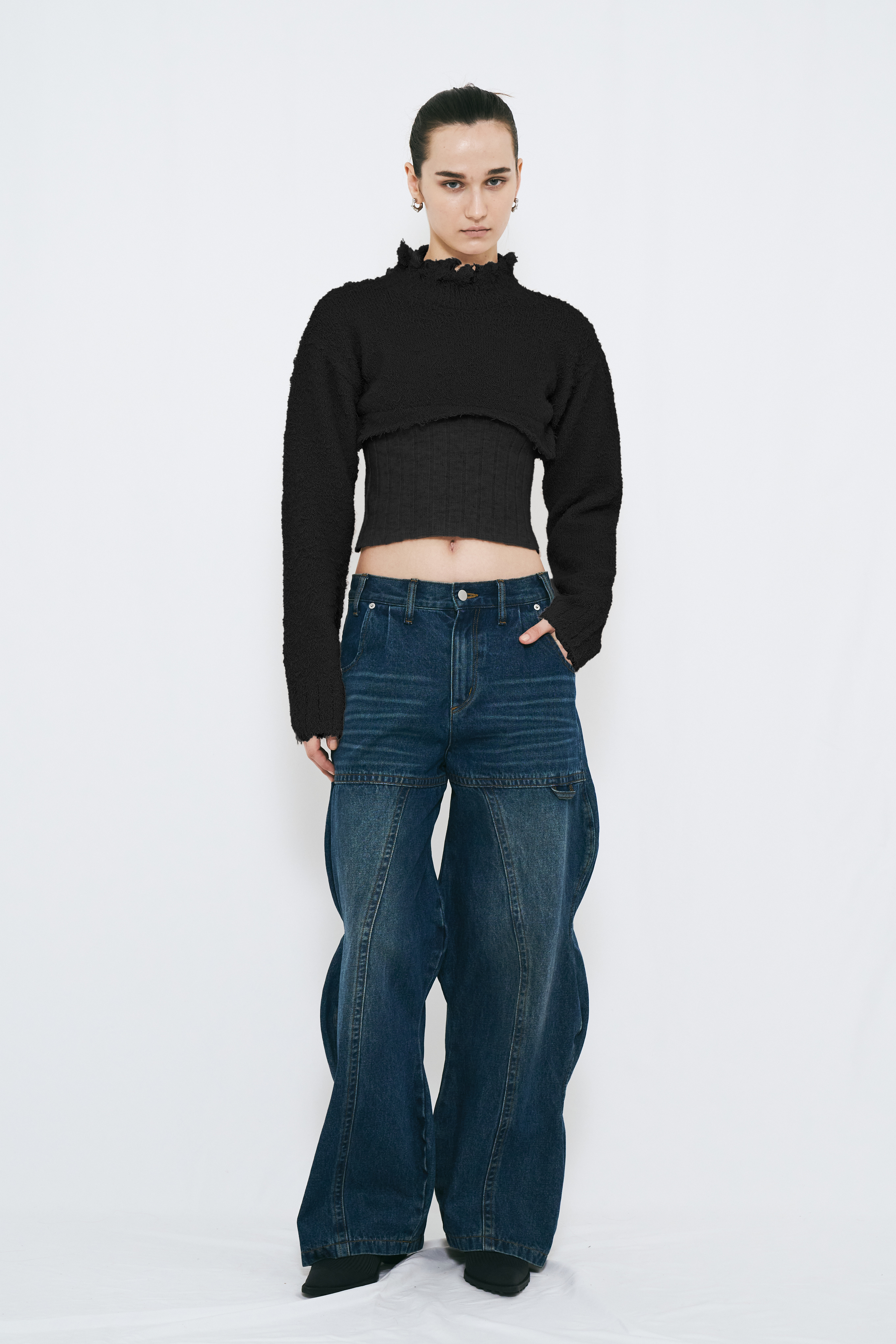 【PRE ORDER】DOCKING CUT OFF KNIT / BLACK