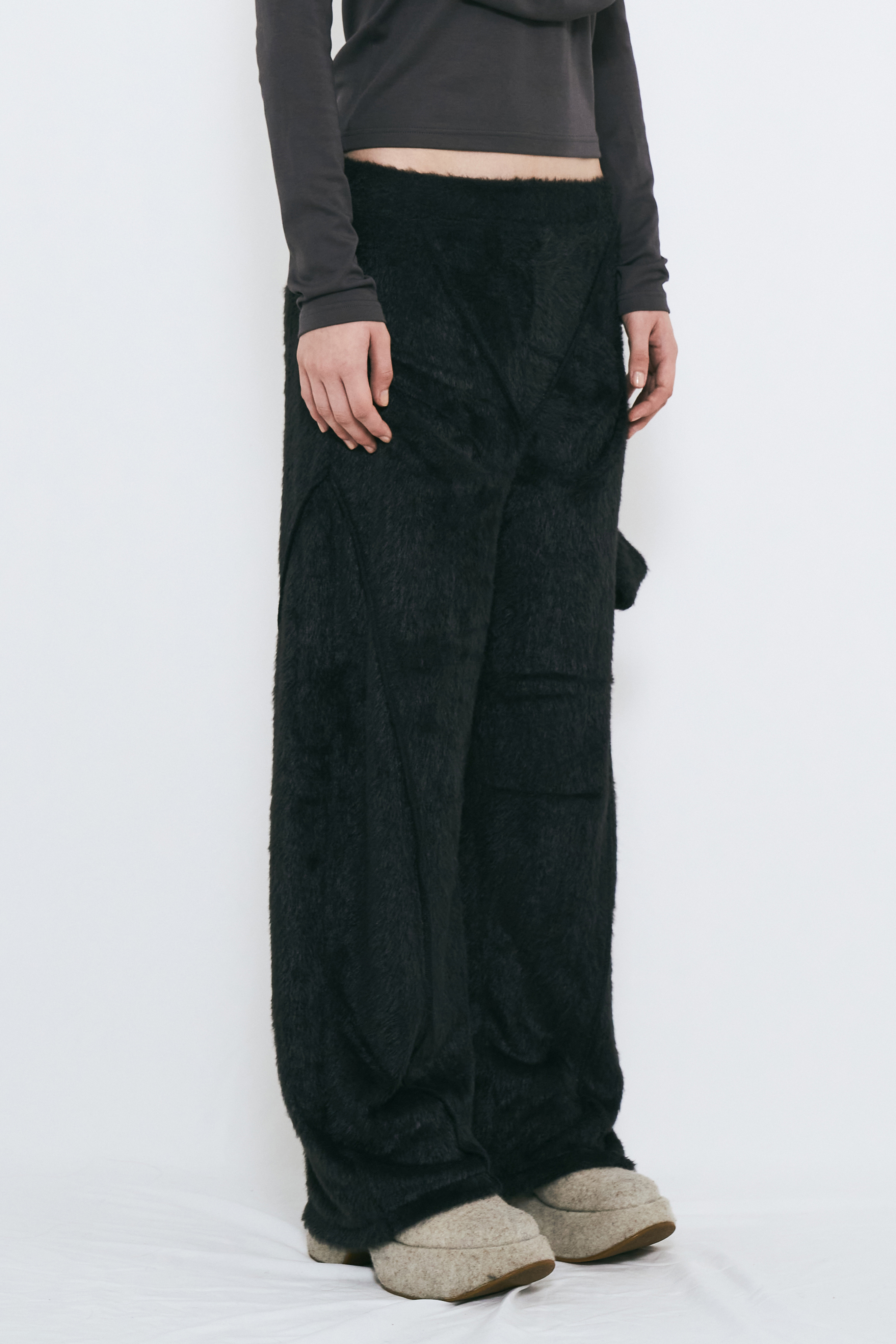 SHAGGY SWEAT PANTS / BLACK