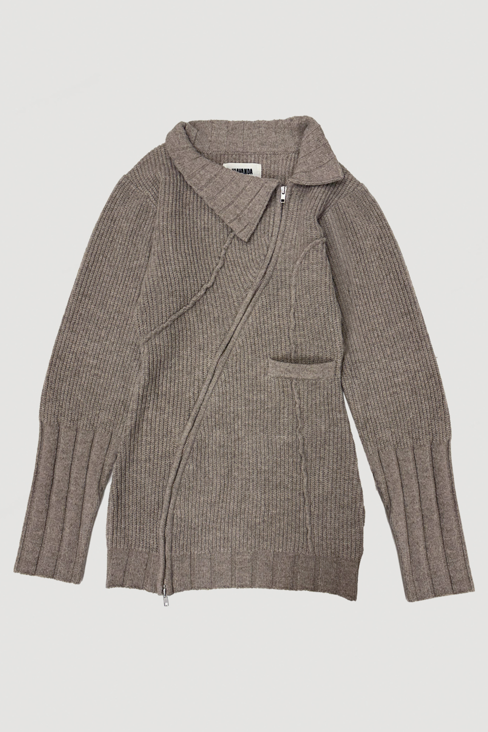 【PRE ORDER】DOUBLE ZIP KNIT DRESS / BEIGE