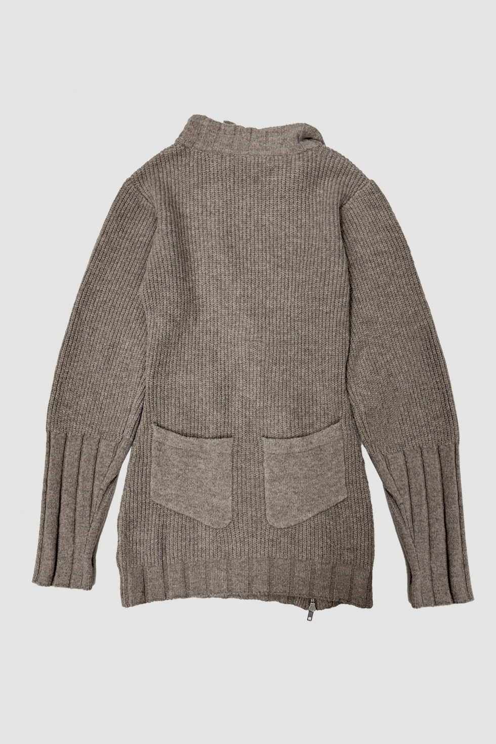 【PRE ORDER】DOUBLE ZIP KNIT DRESS / BEIGE