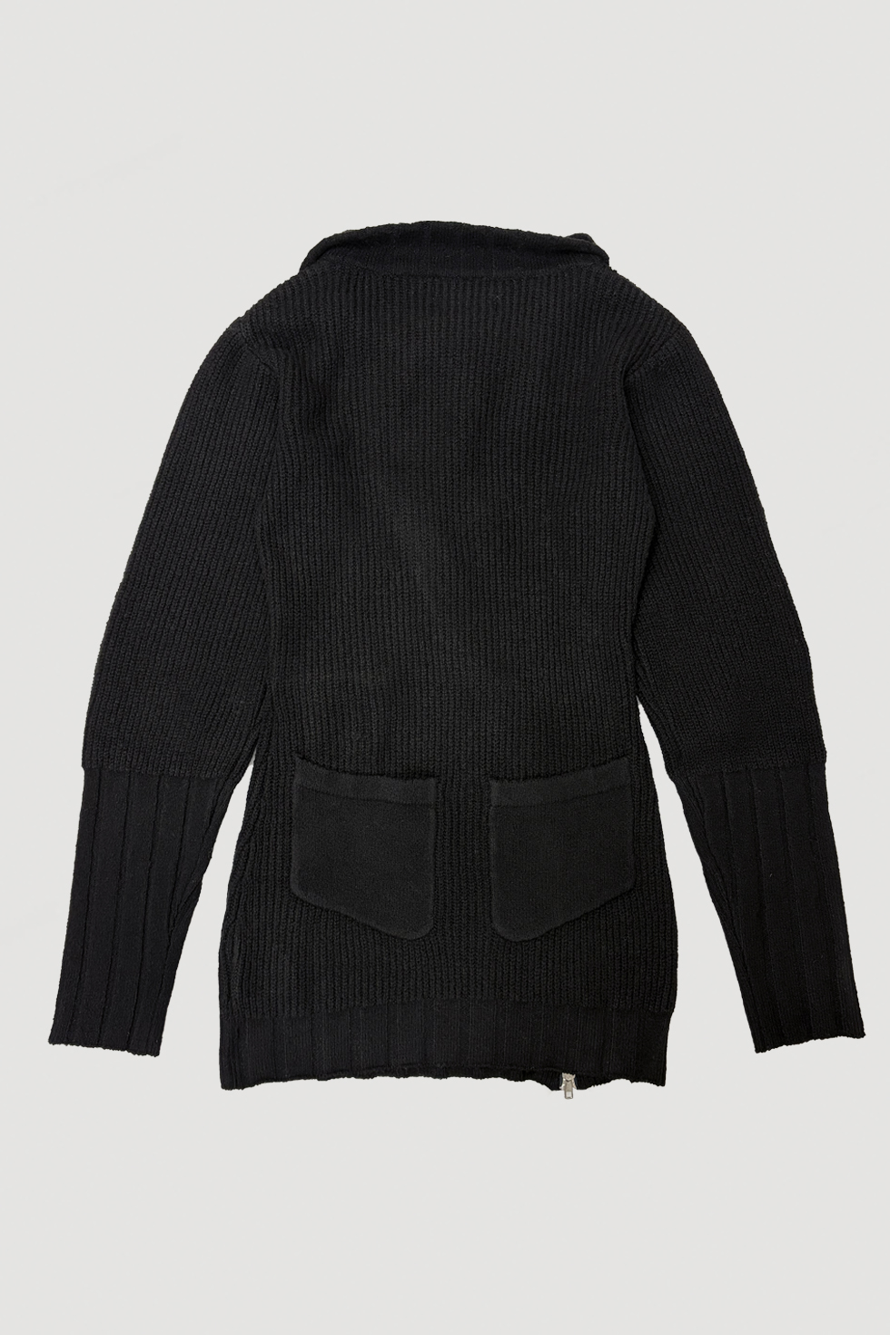 【PRE ORDER】DOUBLE ZIP KNIT DRESS / BLACK